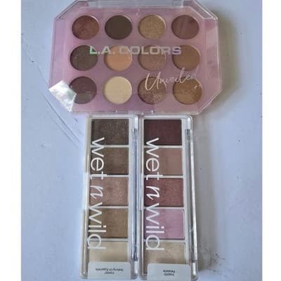 LA Colors Wet n Wild Eyeshadow Palettes Bundle Unveiled Color Icon Set - Image 1