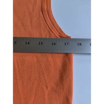 Laura Ashley Orange Beaded V Neck Sleeveless Sweater Tank Top Women's Medium - Thumbnail 7