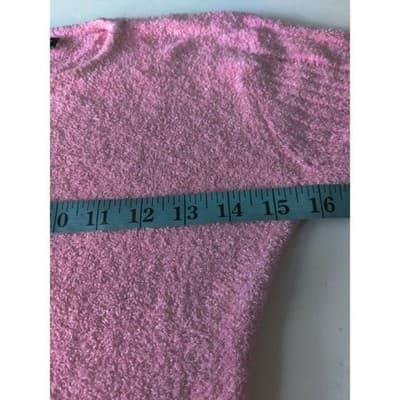 PANDEMONIUM Pink Fuzzy Knit Crew Neck Long Sleeve Sweater Top Size S - Thumbnail 7