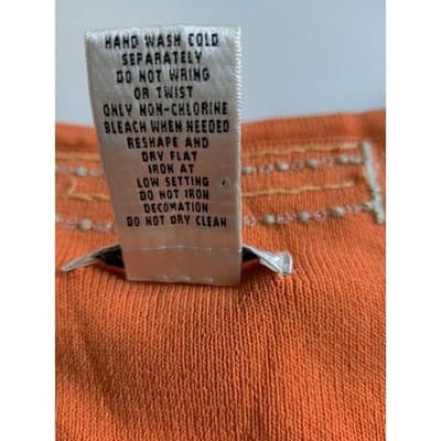 Laura Ashley Orange Beaded V Neck Sleeveless Sweater Tank Top Women's Medium - Thumbnail 5