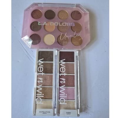 LA Colors Wet n Wild Eyeshadow Palettes Bundle Unveiled Color Icon Set - Thumbnail 3