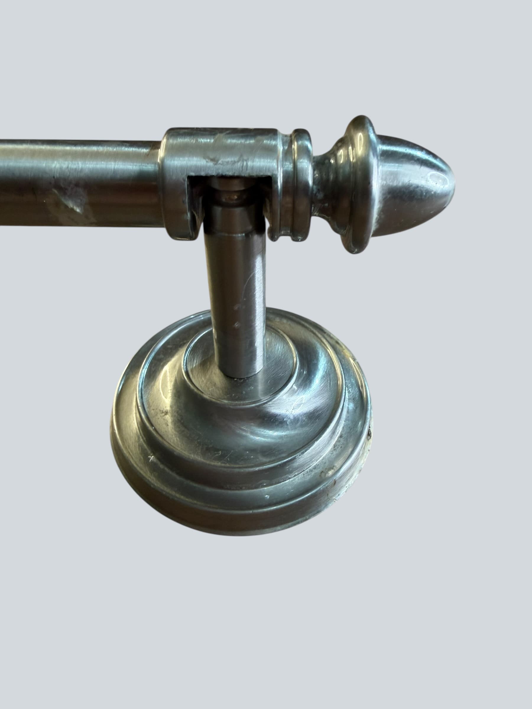 Brushed Nickel Toilet Paper Holder Acorn Finial Stepped Base Wall Mount Bath - Thumbnail 4