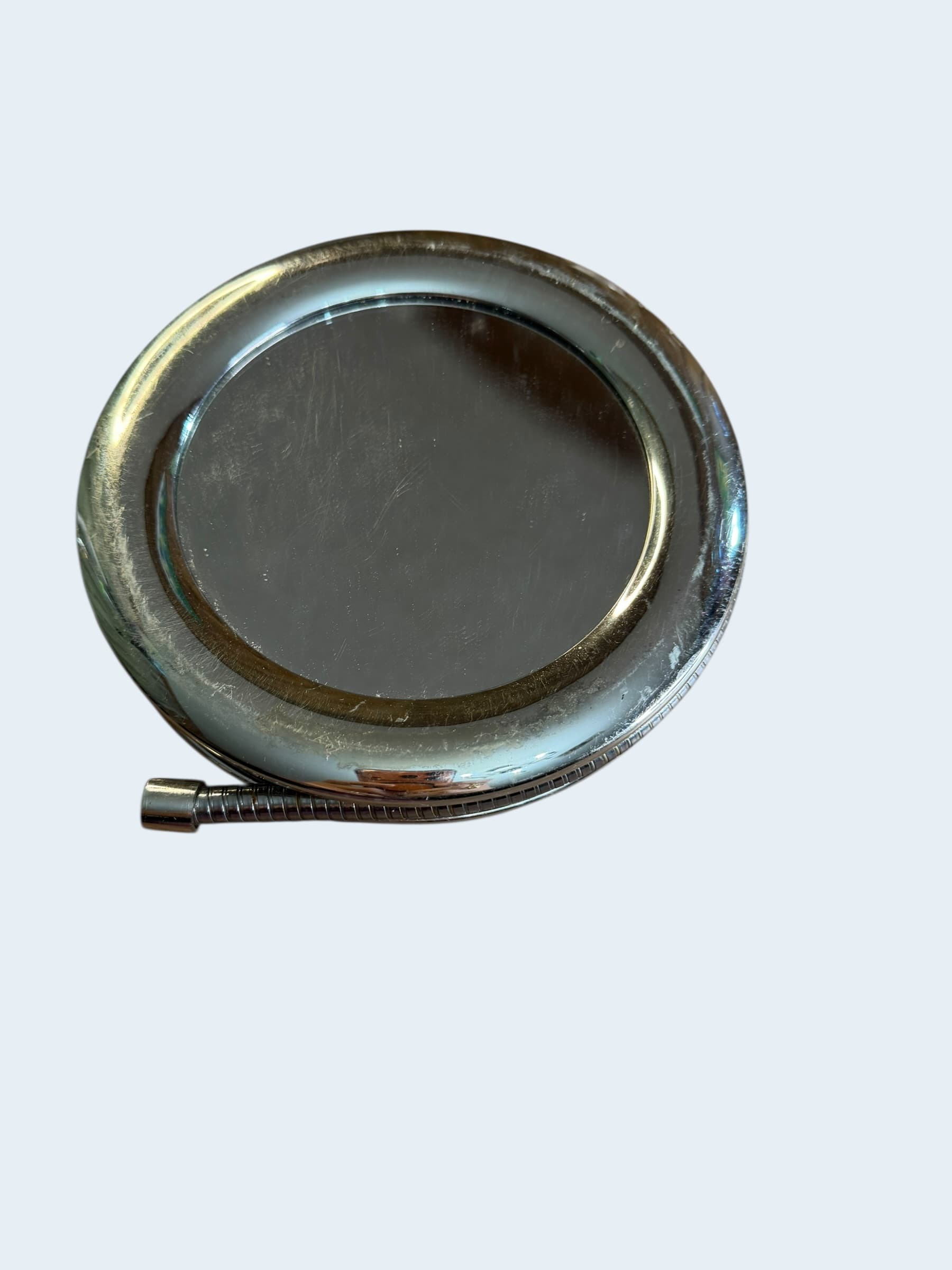 Vintage Chrome Round Flexible Gooseneck Vanity Makeup Mirror Double Sided - Image 1