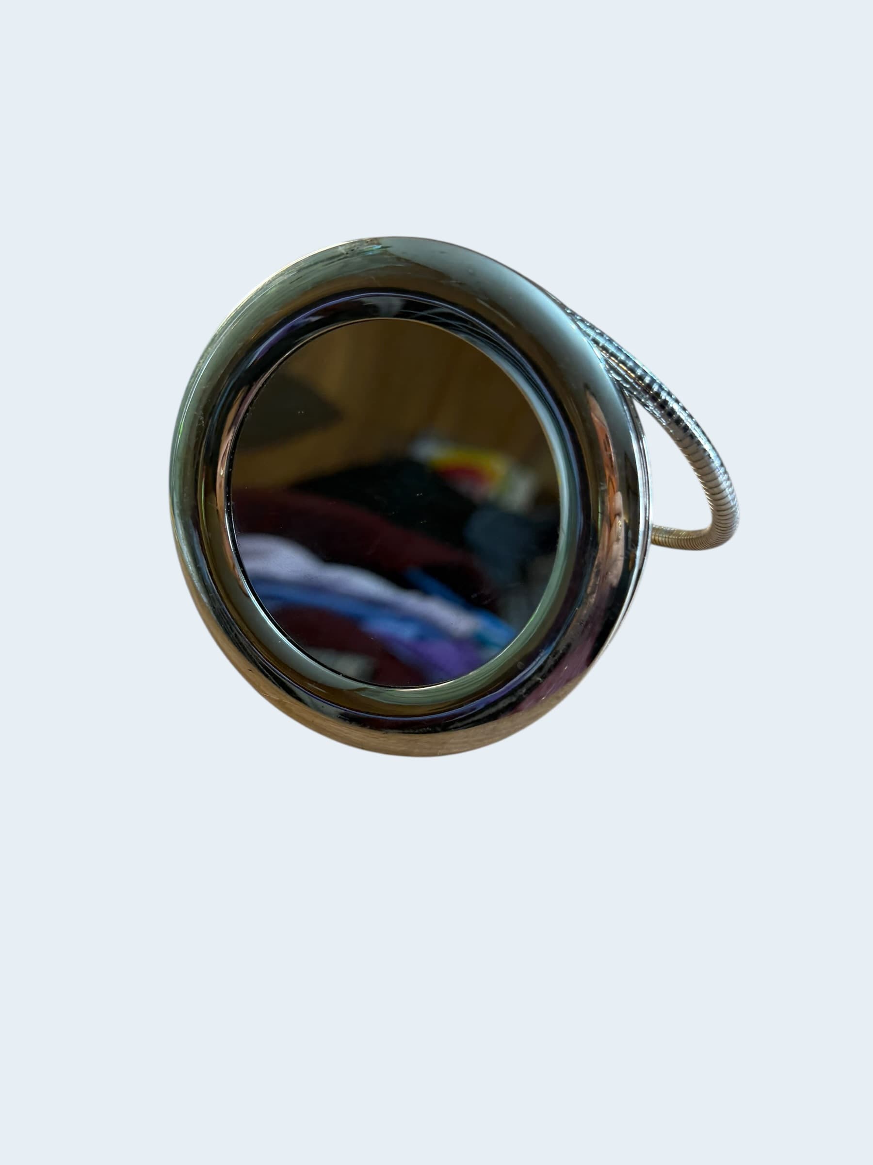 Vintage Chrome Round Flexible Gooseneck Vanity Makeup Mirror Double Sided - Thumbnail 2