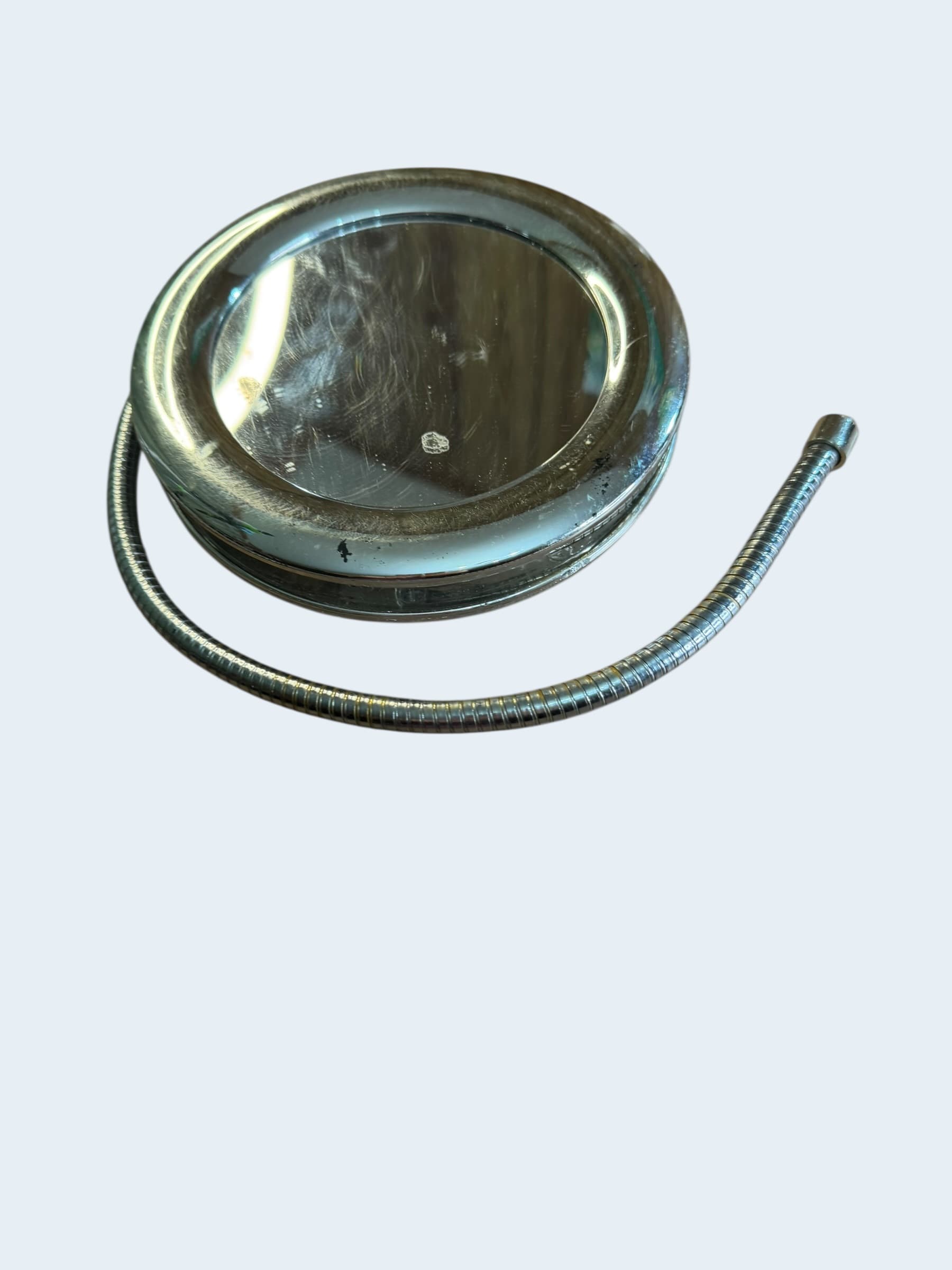 Vintage Chrome Round Flexible Gooseneck Vanity Makeup Mirror Double Sided - Thumbnail 4