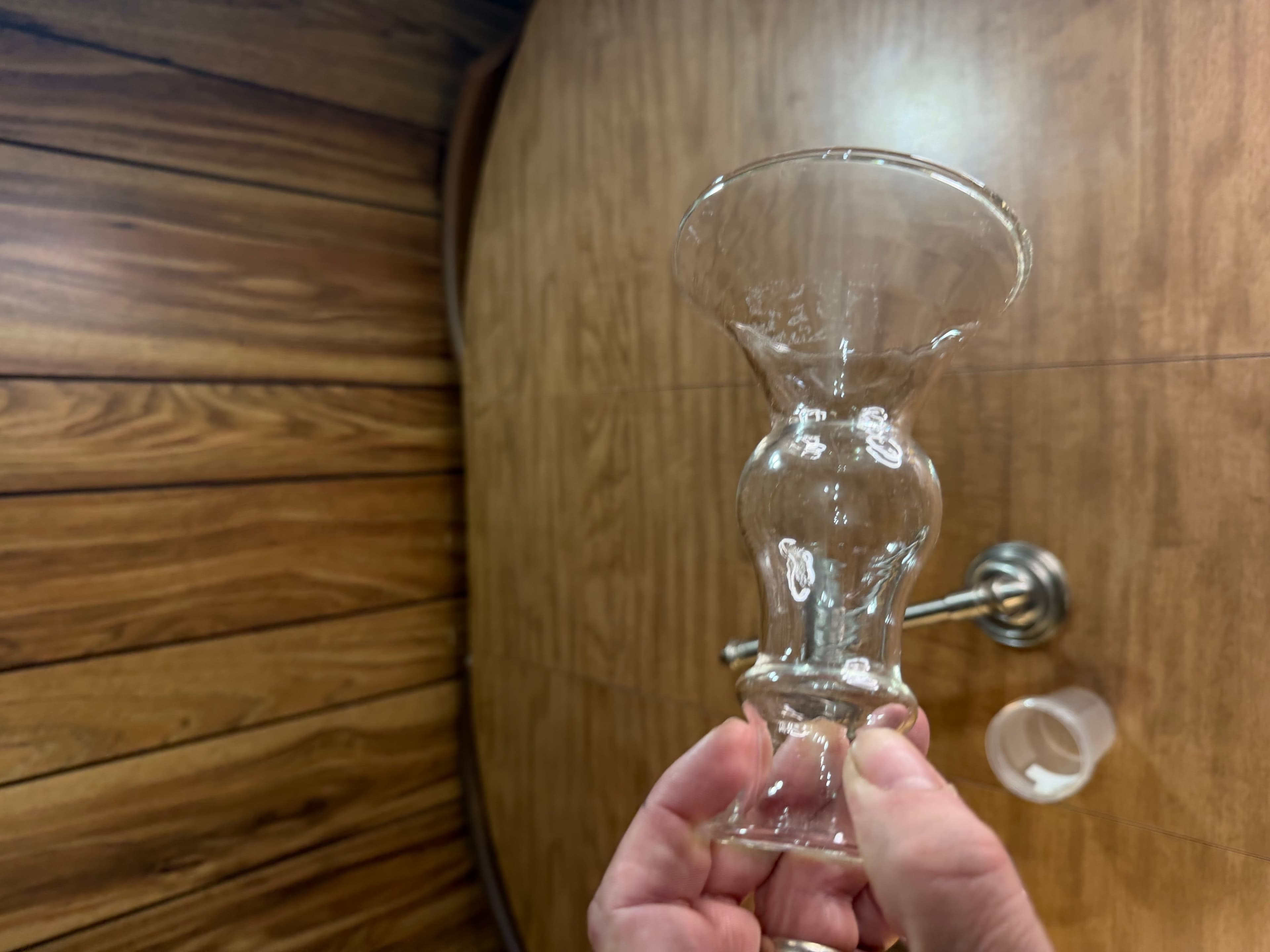 Clear Glass Bubble Candlestick Holder Pillar Candle Stand Home Decor - Thumbnail 4