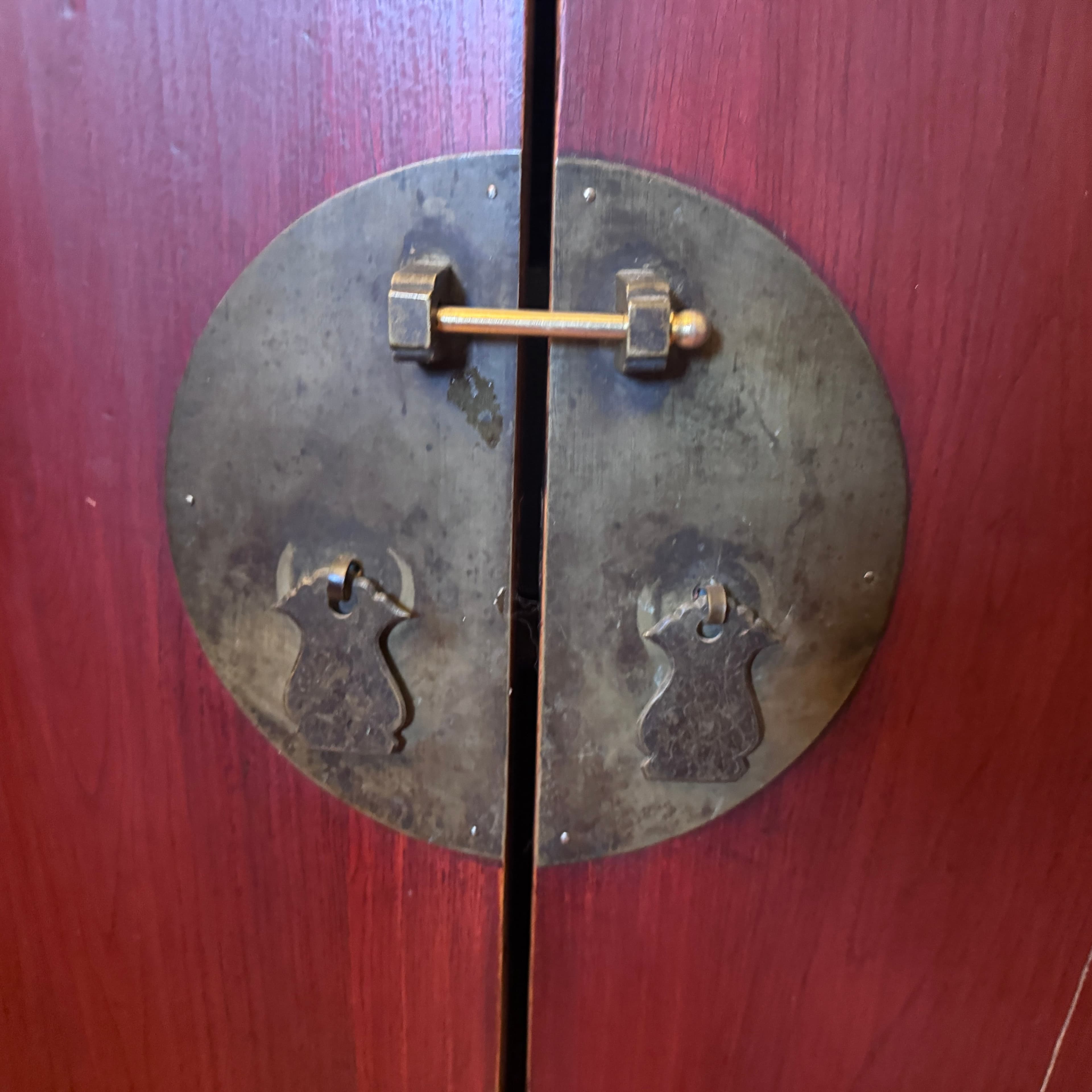 Antique Red Wooden Cabinet - Thumbnail 3