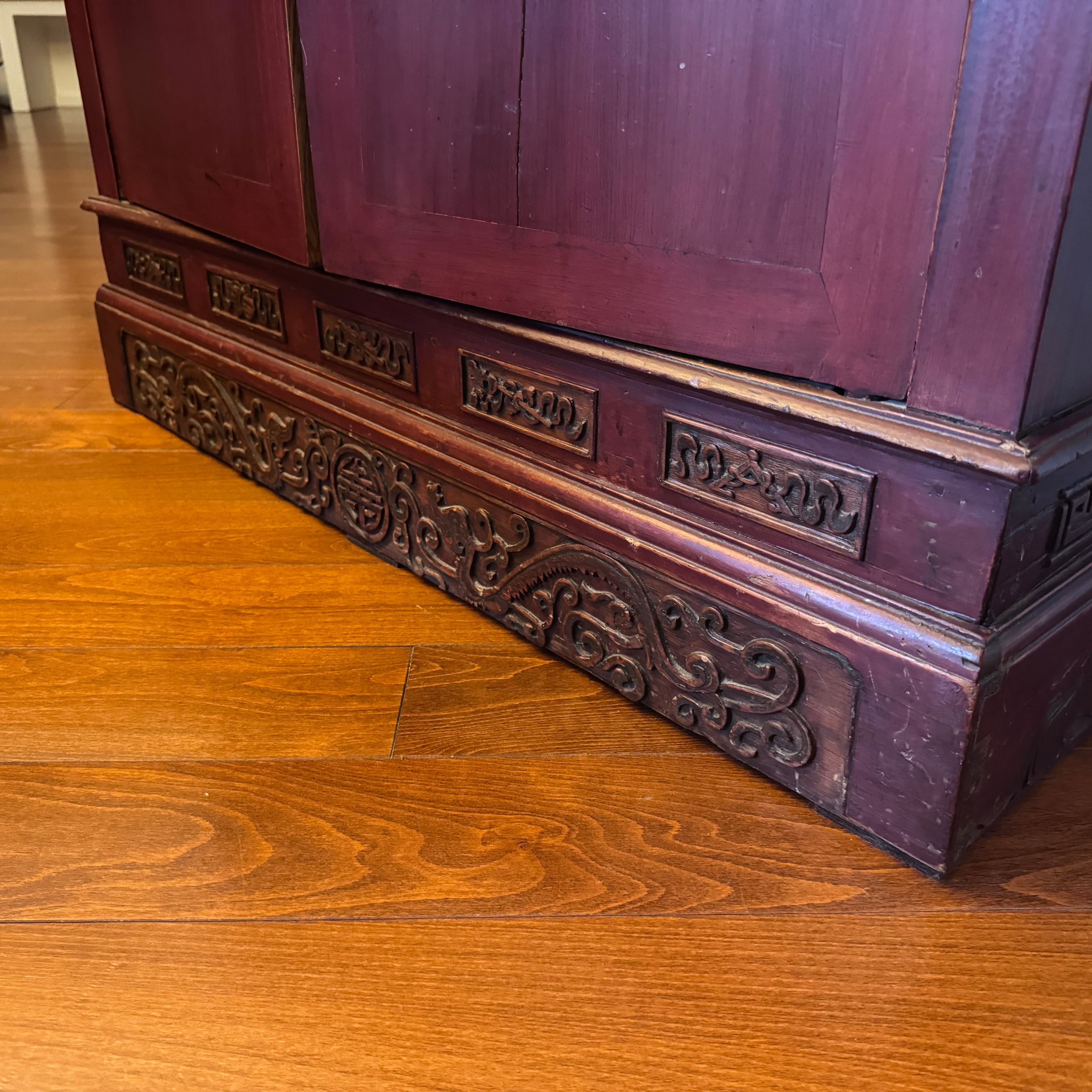 Antique Red Wooden Cabinet - Thumbnail 4