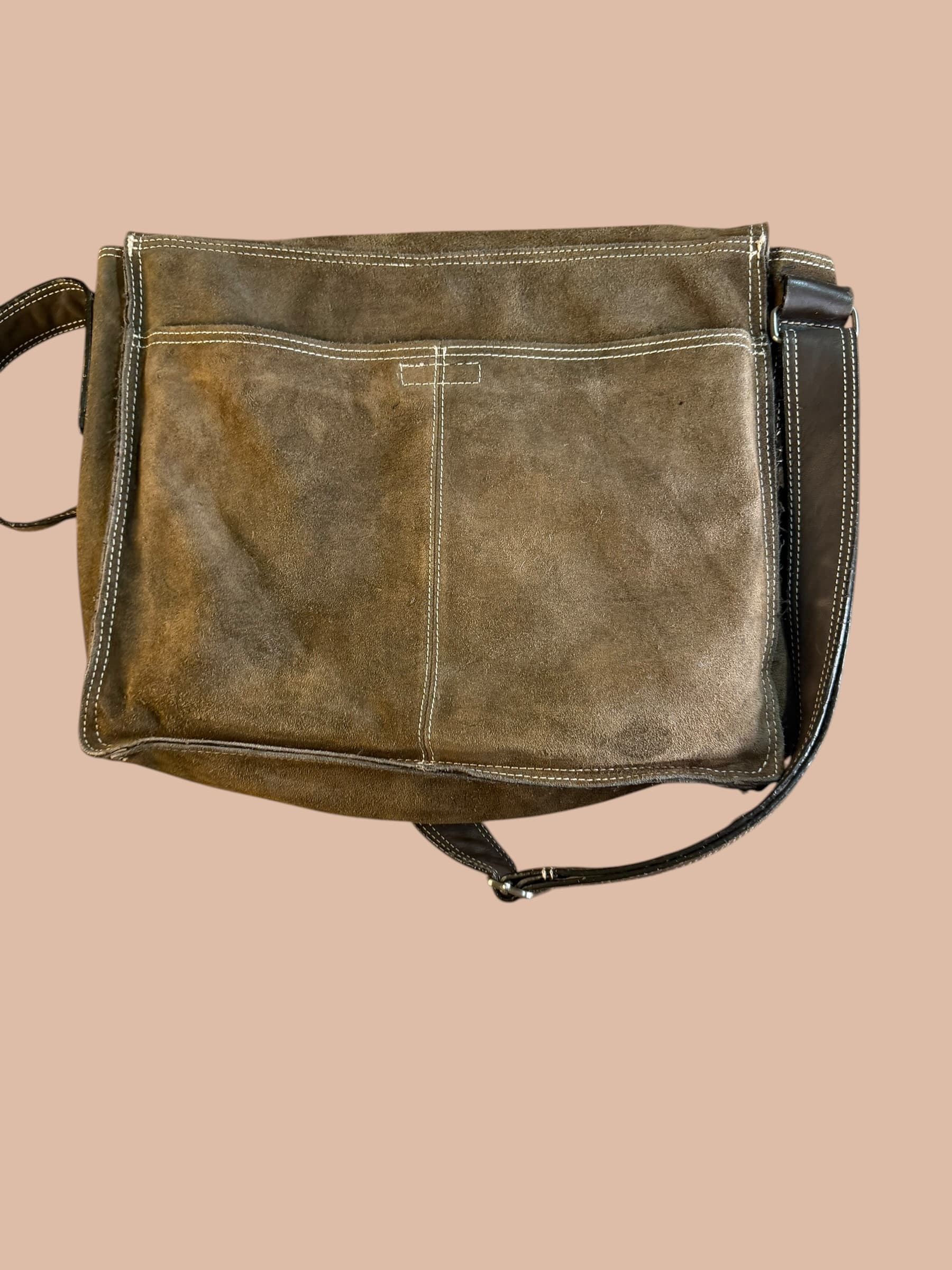 Ben Sherman Brown Suede Leather Crossbody Messenger Shoulder Bag Flap Vintage - Thumbnail 4