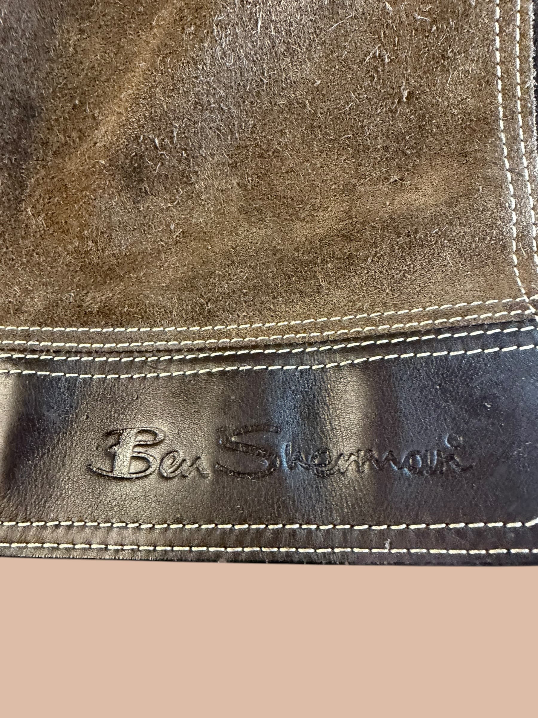 Ben Sherman Brown Suede Leather Crossbody Messenger Shoulder Bag Flap Vintage - Thumbnail 2