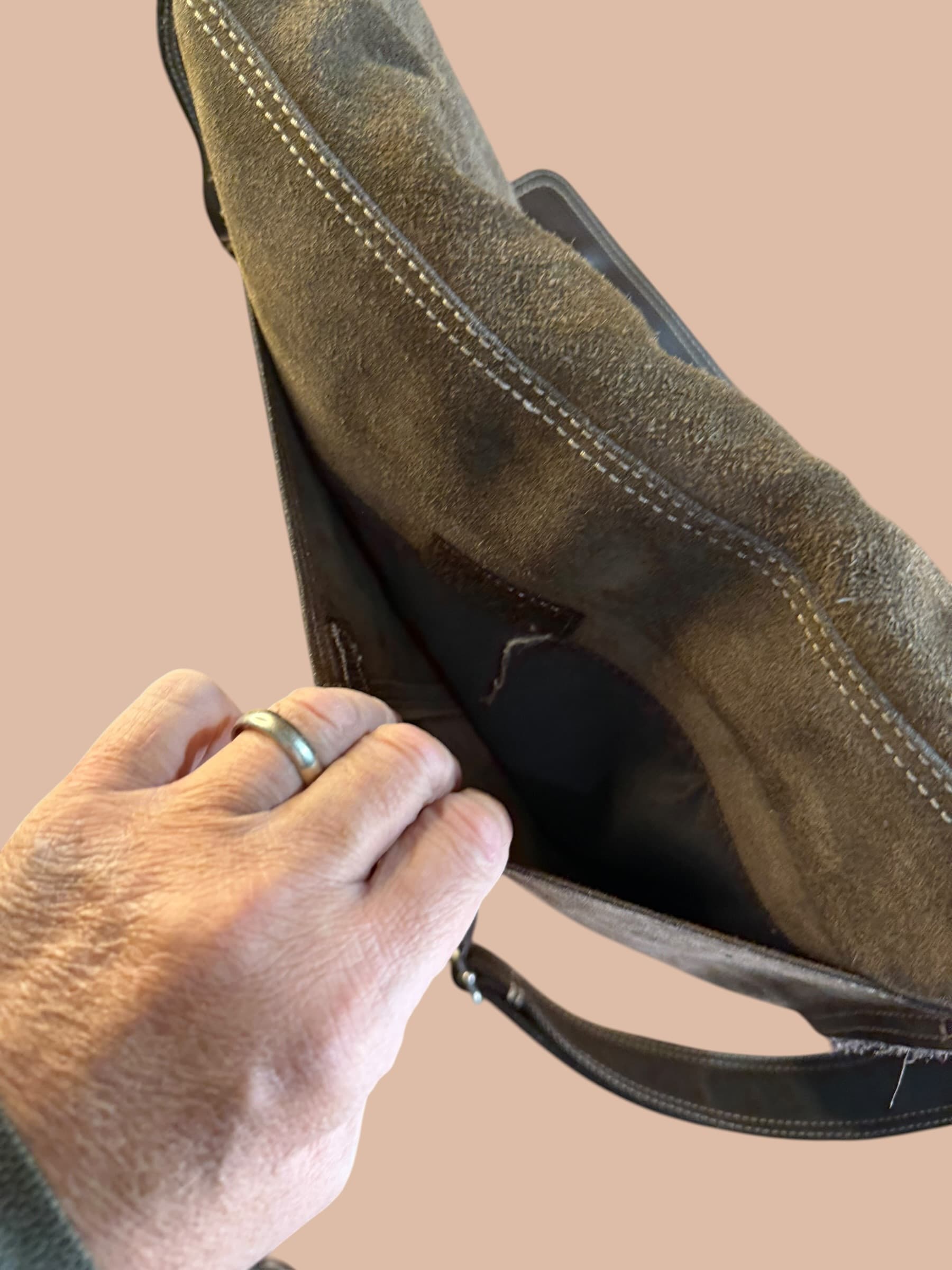 Ben Sherman Brown Suede Leather Crossbody Messenger Shoulder Bag Flap Vintage - Thumbnail 9