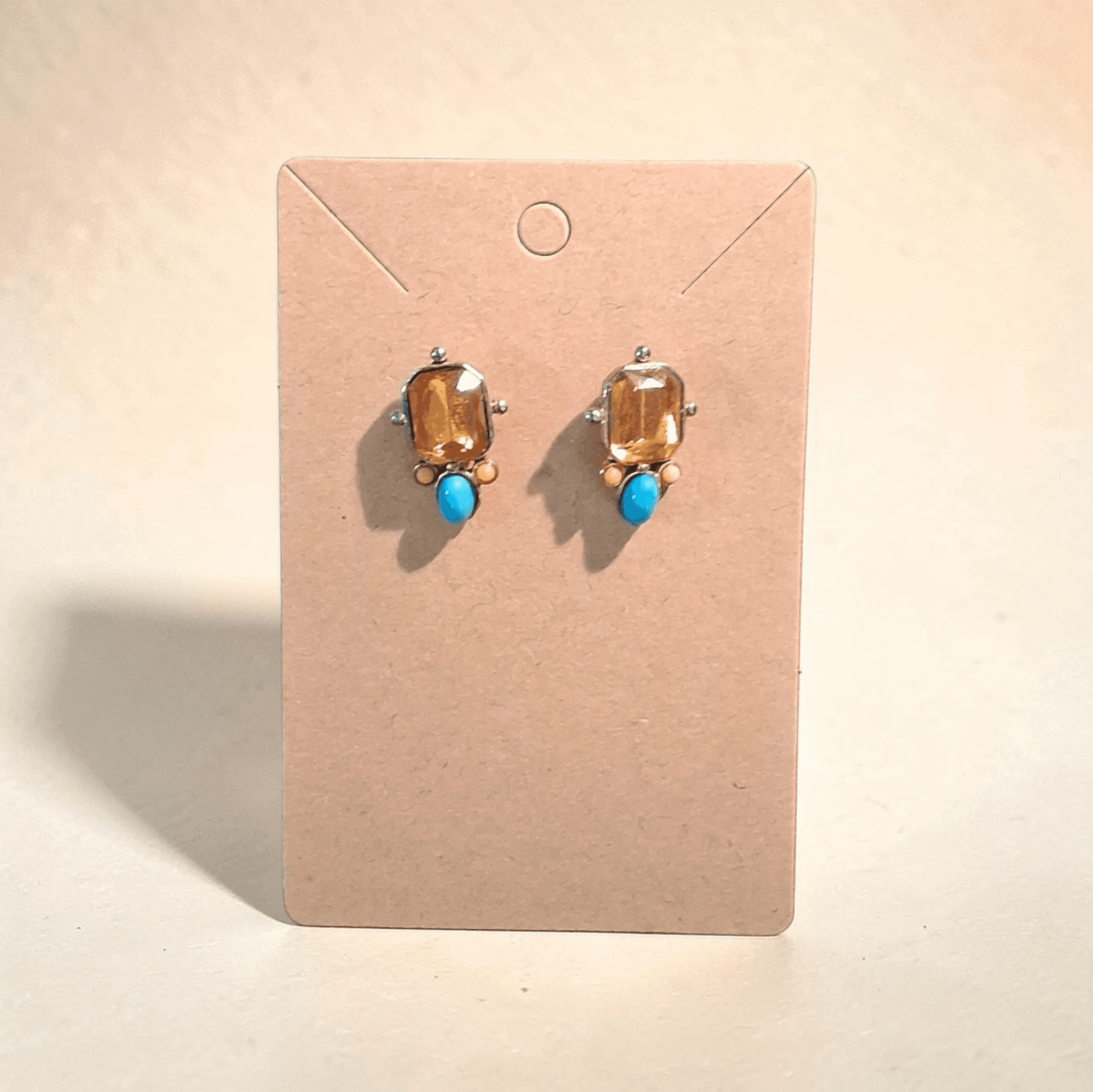Citrine & Turquoise Drop Earrings - Thumbnail 2