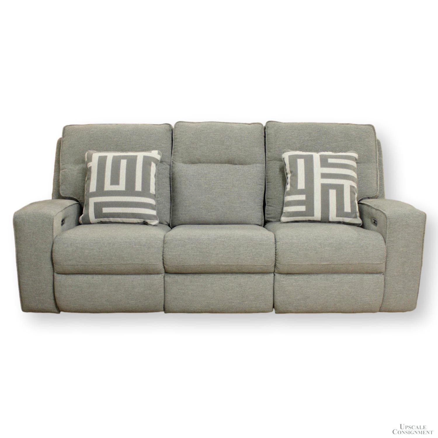 Ashley "Biscoe Pewter" Power Reclining Sofa - Gray - Image 1