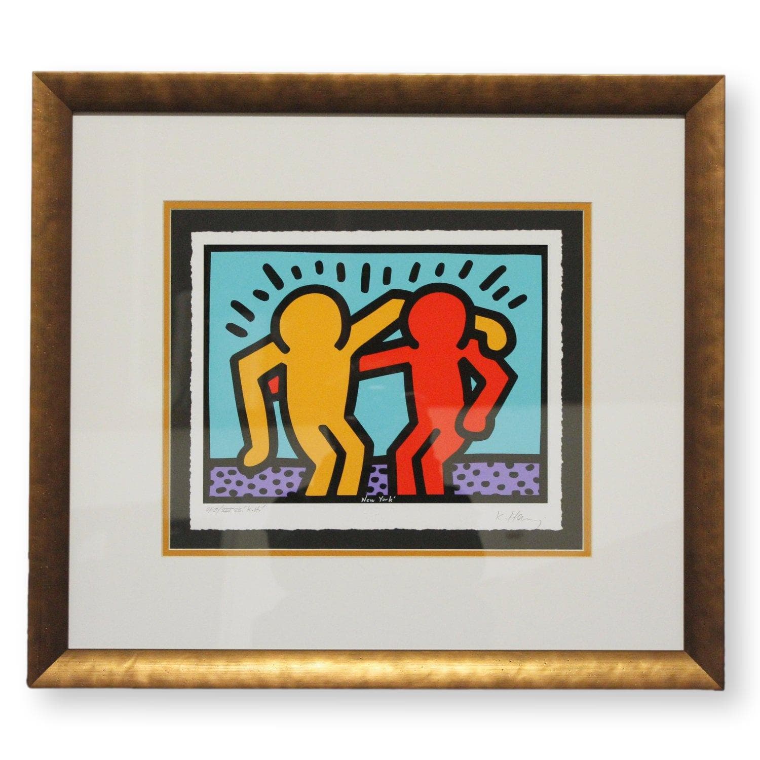 Gallery Framed Art Print 'Best Buddies' By Keith Haring - Image 1