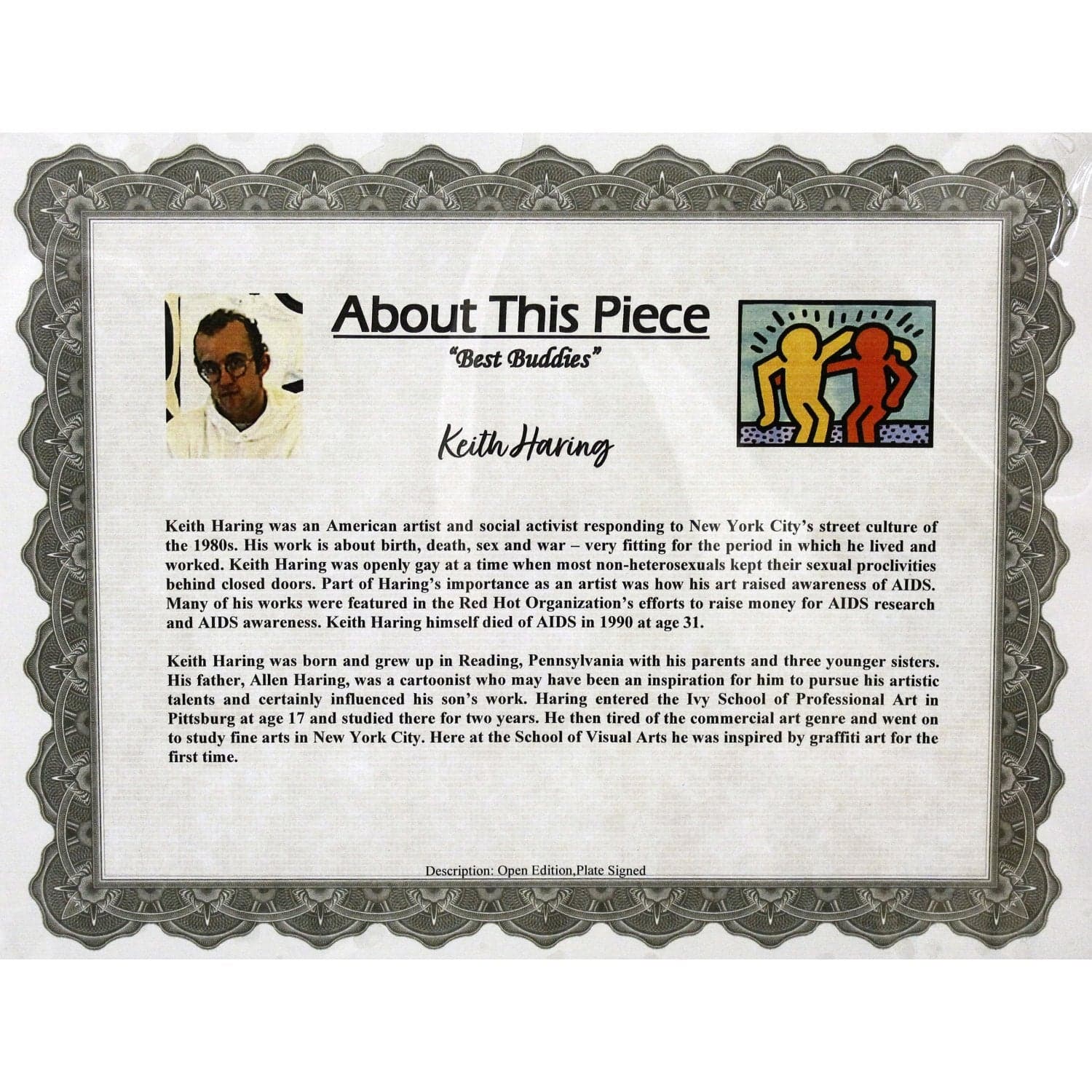 Gallery Framed Art Print 'Best Buddies' By Keith Haring - Thumbnail 3