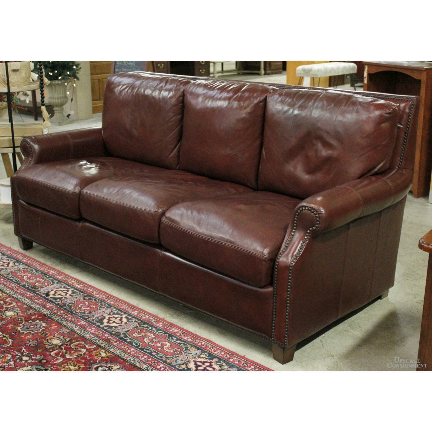 Palatial Furniture Sienna Brown Leather Sofa - Brown - Thumbnail 3
