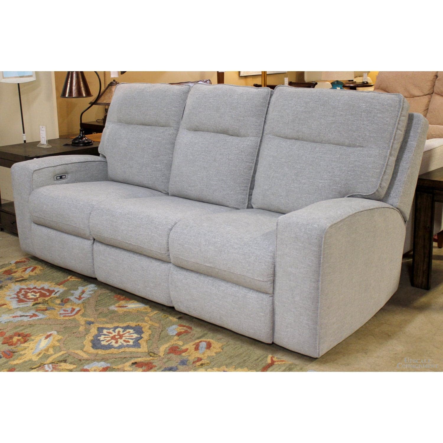 Ashley "Biscoe Pewter" Power Reclining Sofa - Gray - Thumbnail 4