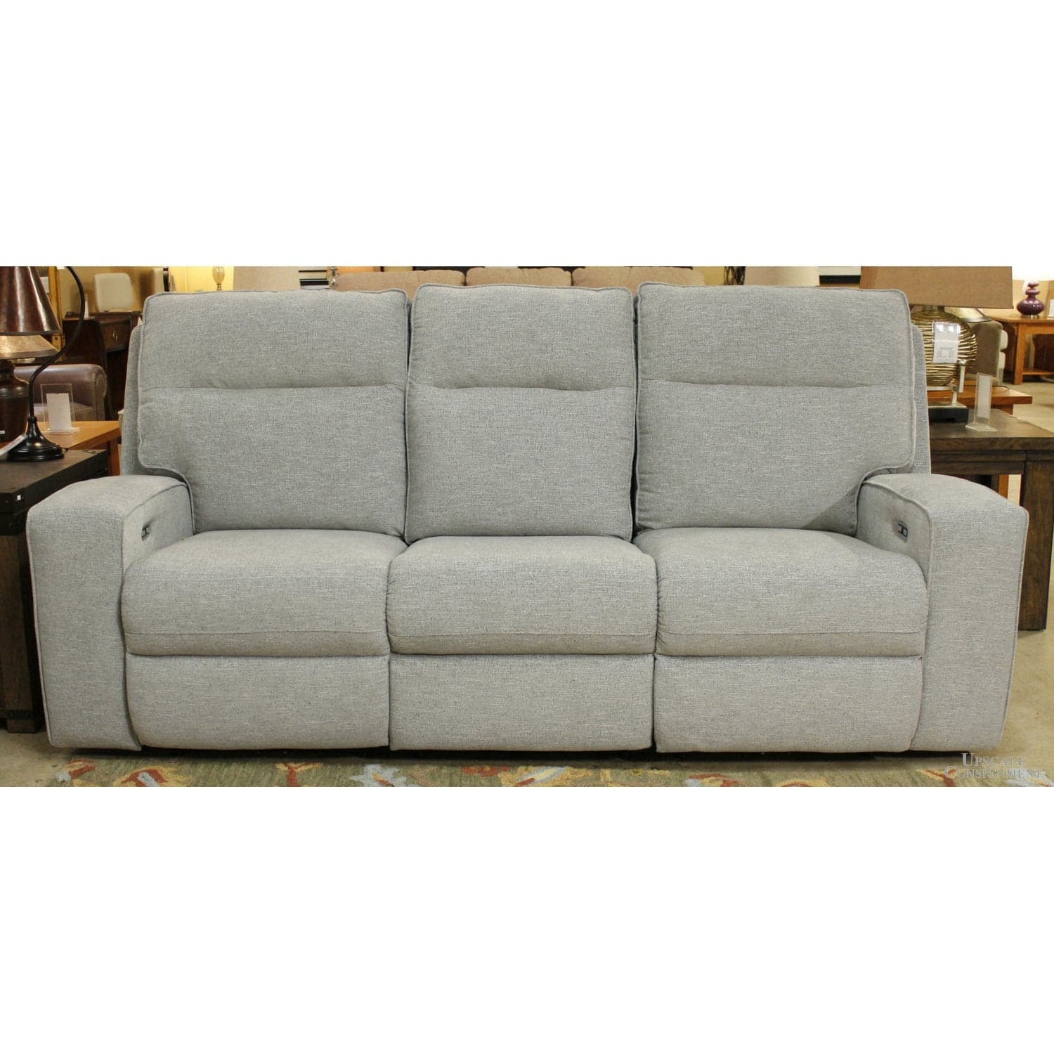 Ashley "Biscoe Pewter" Power Reclining Sofa - Gray - Thumbnail 3