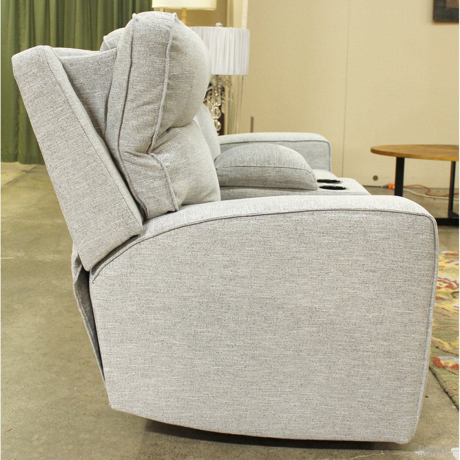 Ashley "Biscoe Pewter" Power Reclining Loveseat - Gray - Thumbnail 8