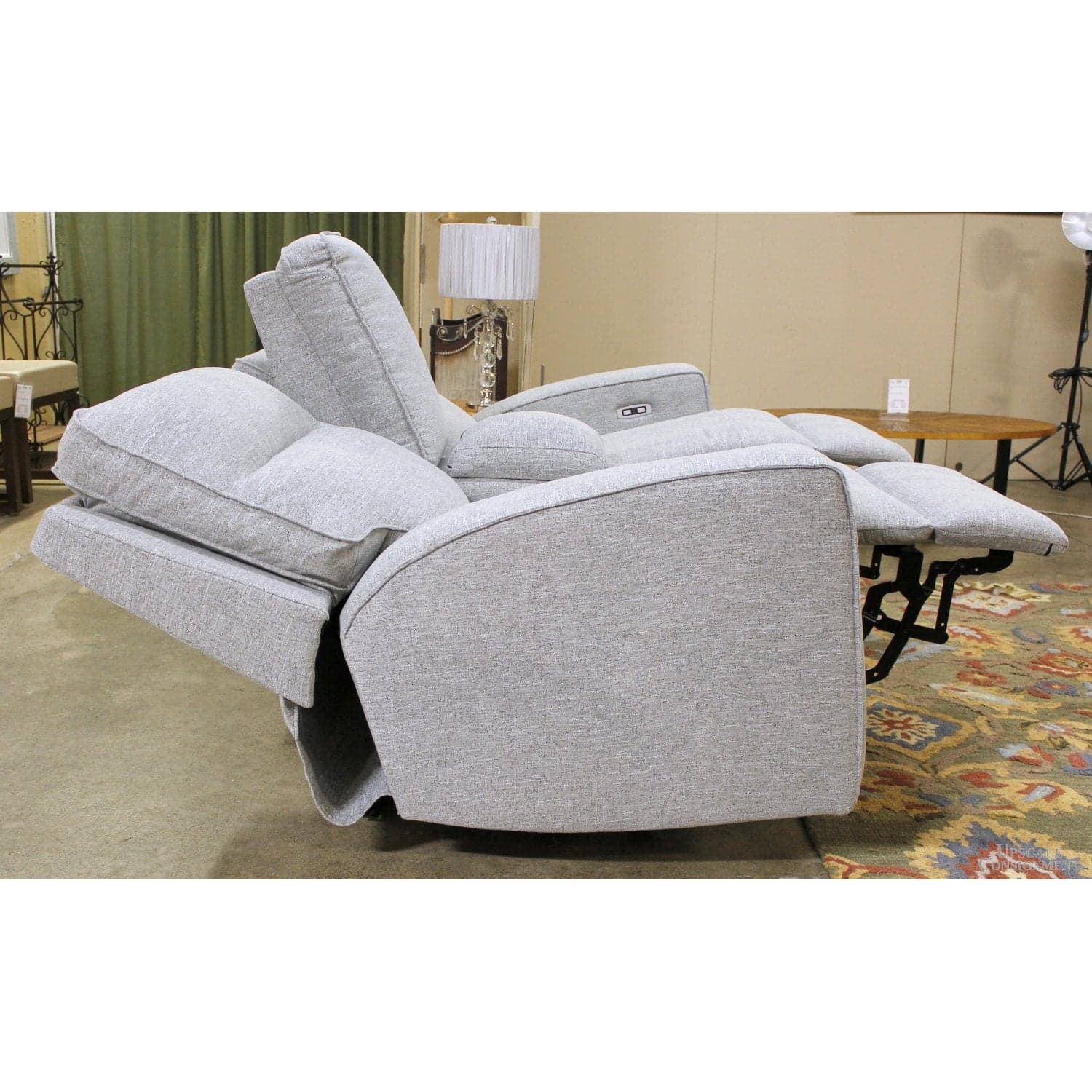 Ashley "Biscoe Pewter" Power Reclining Loveseat - Gray - Thumbnail 7