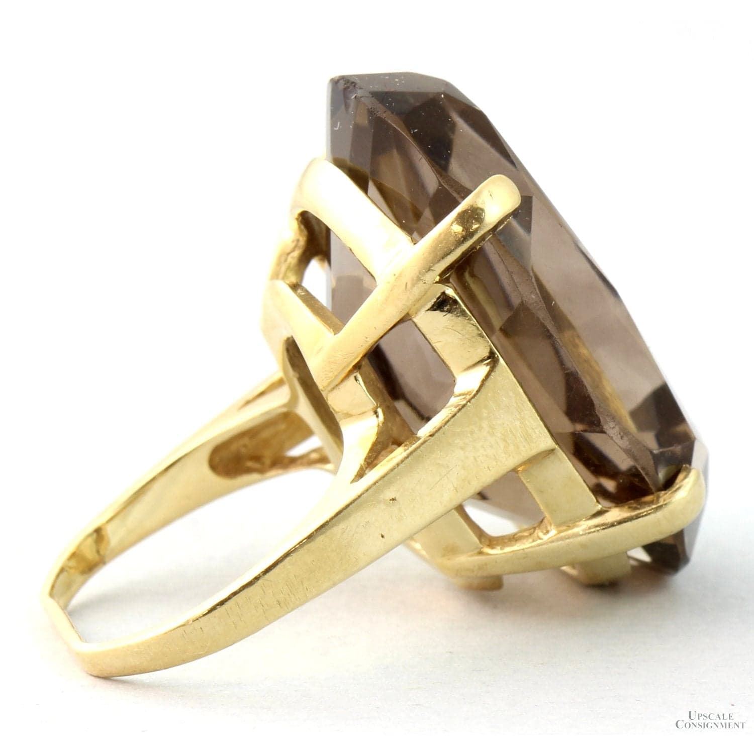 Large Smoky Quartz Cocktail Ring - 14K Gold – 34.44 Carats - Size 5 - Thumbnail 4