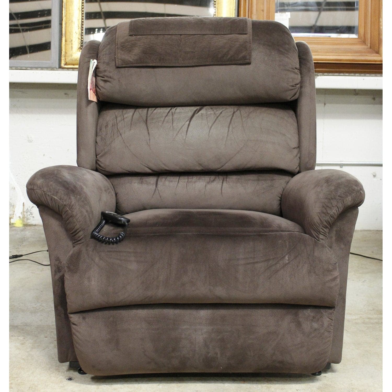 Ultra Comfort Extra Large Brown Dual Motor Power Lift Recliner - Brown - Thumbnail 3