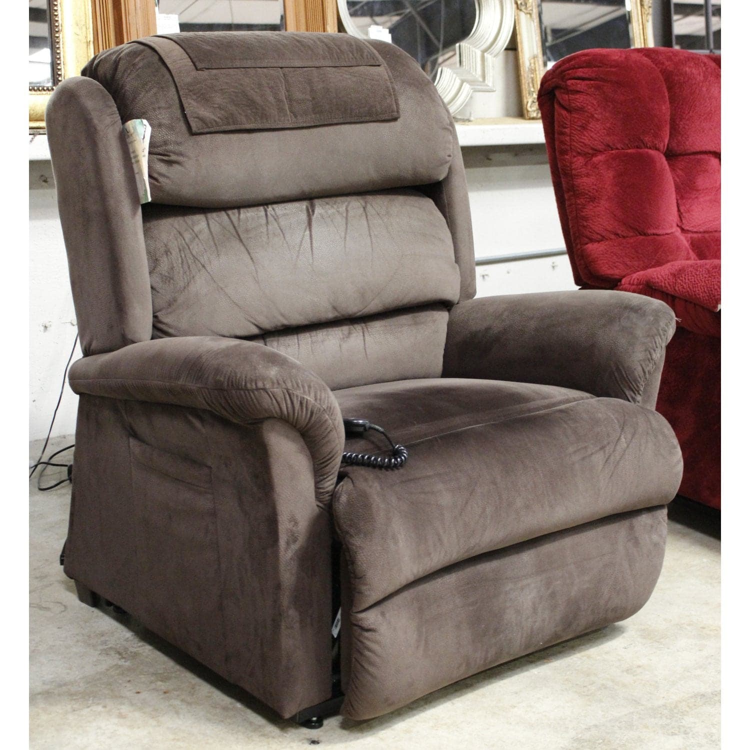 Ultra Comfort Extra Large Brown Dual Motor Power Lift Recliner - Brown - Thumbnail 4