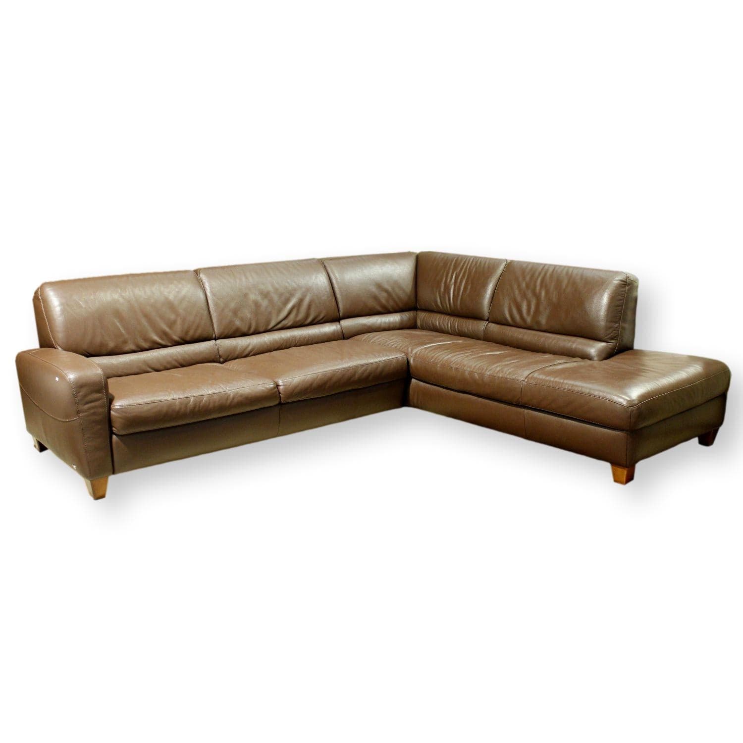 Italsofa Brown Leather 2 Piece Sectional - Brown - Image 1