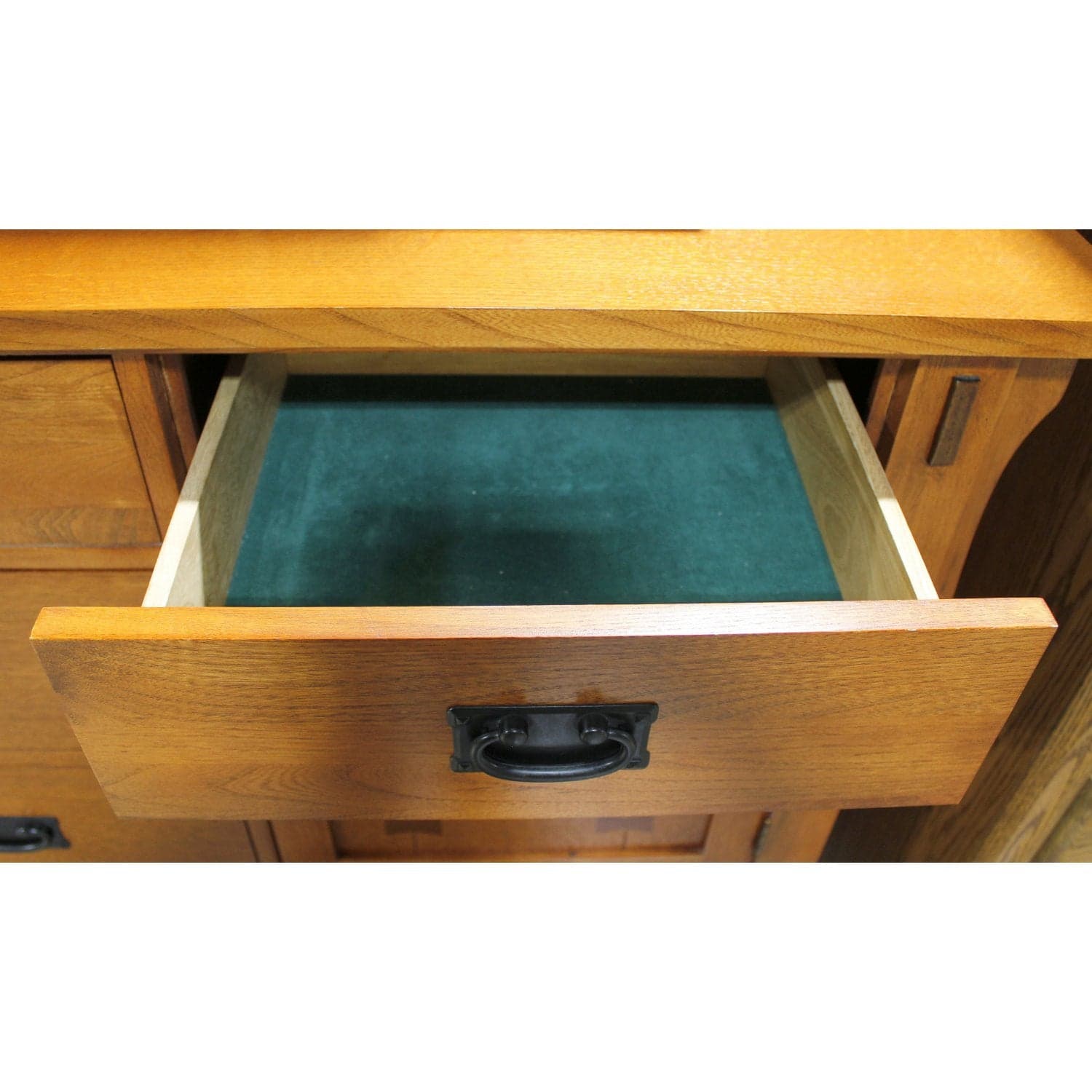 Oak Furniture Warehouse Mission Style Oak Mule Dresser w/Mirror - Thumbnail 6