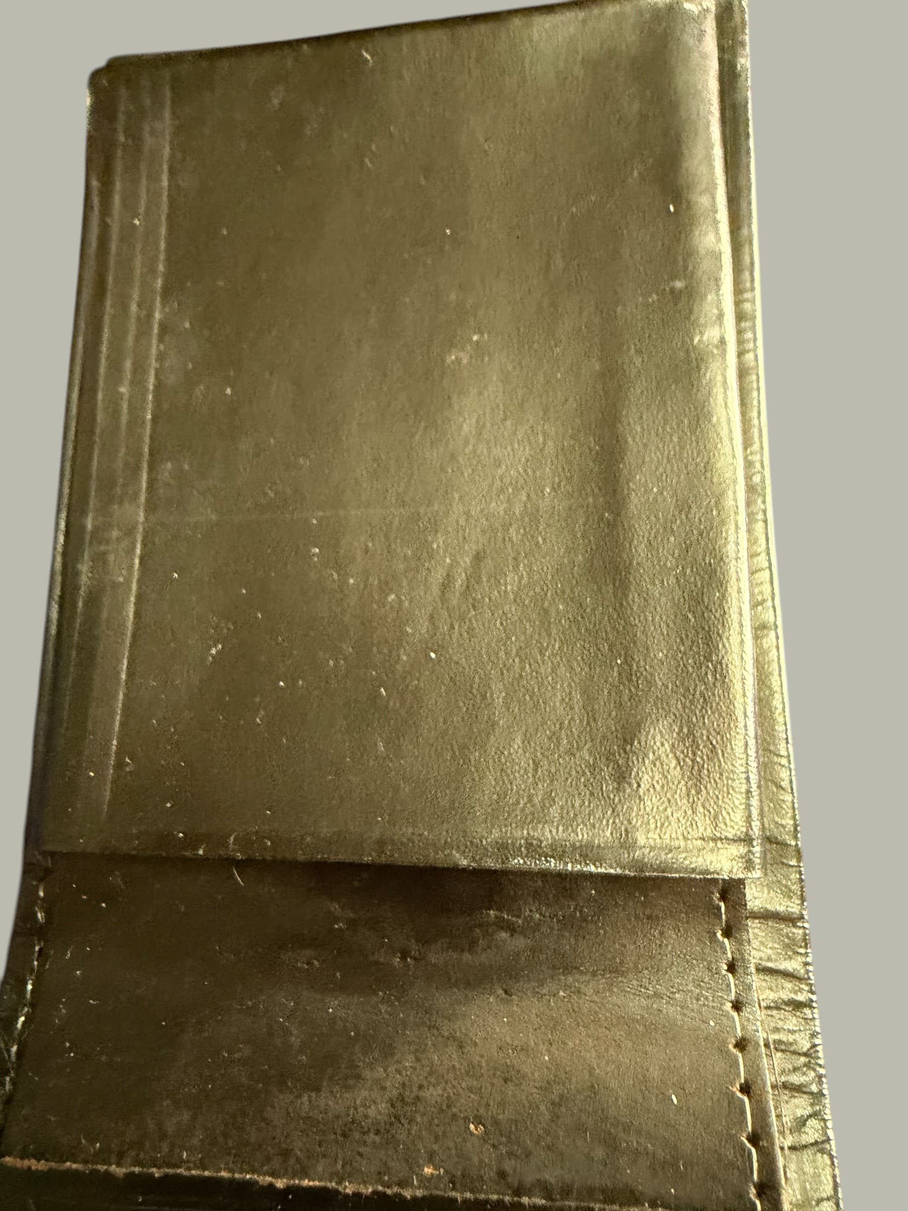 Vintage Crest Craft Black Leather Bifold Wallet Card Case Set Gold Stamp - Thumbnail 7