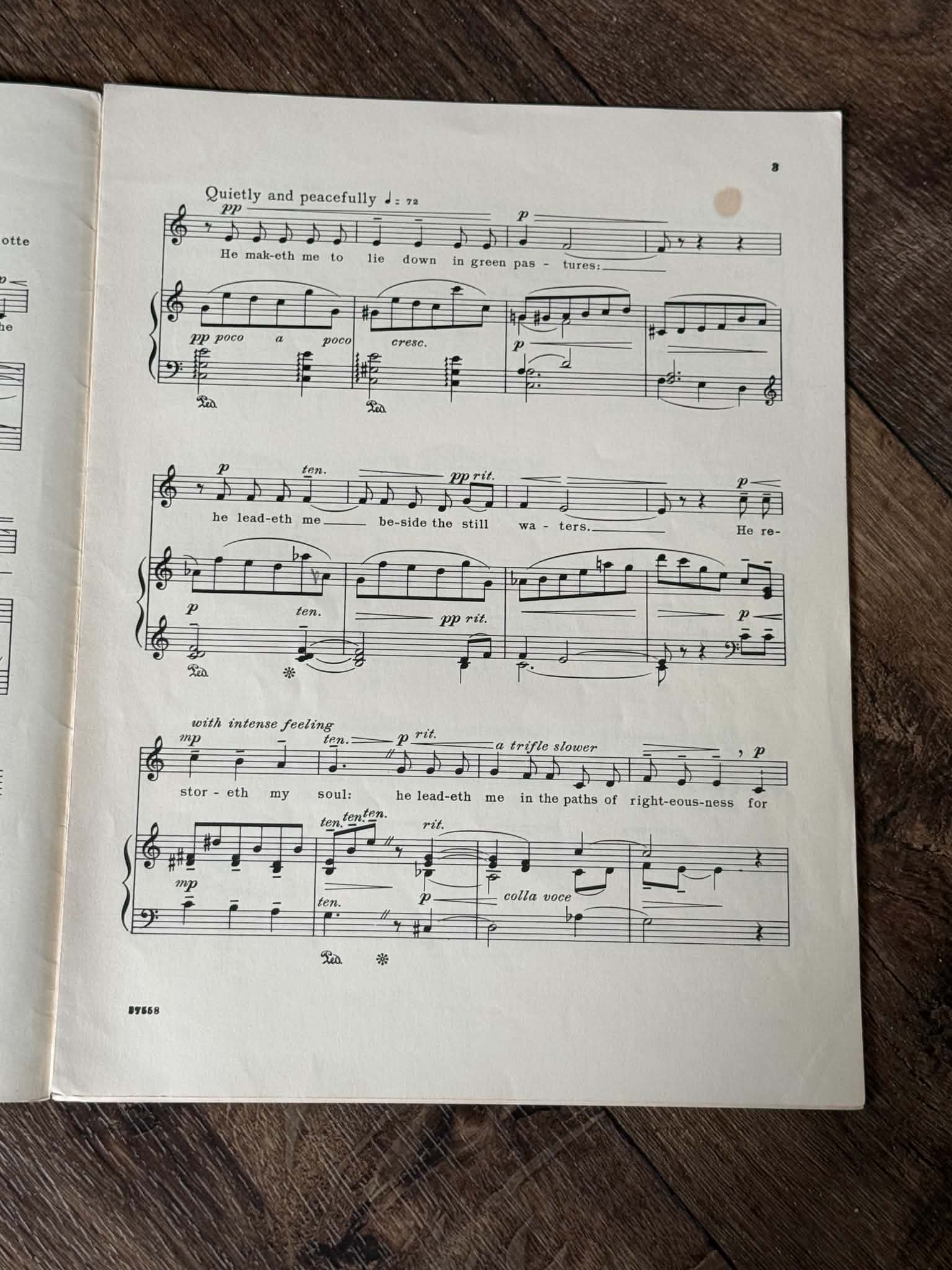 The Twenty-Third Psalm for Voice and Piano by Albert Hay Malotte - Thumbnail 2