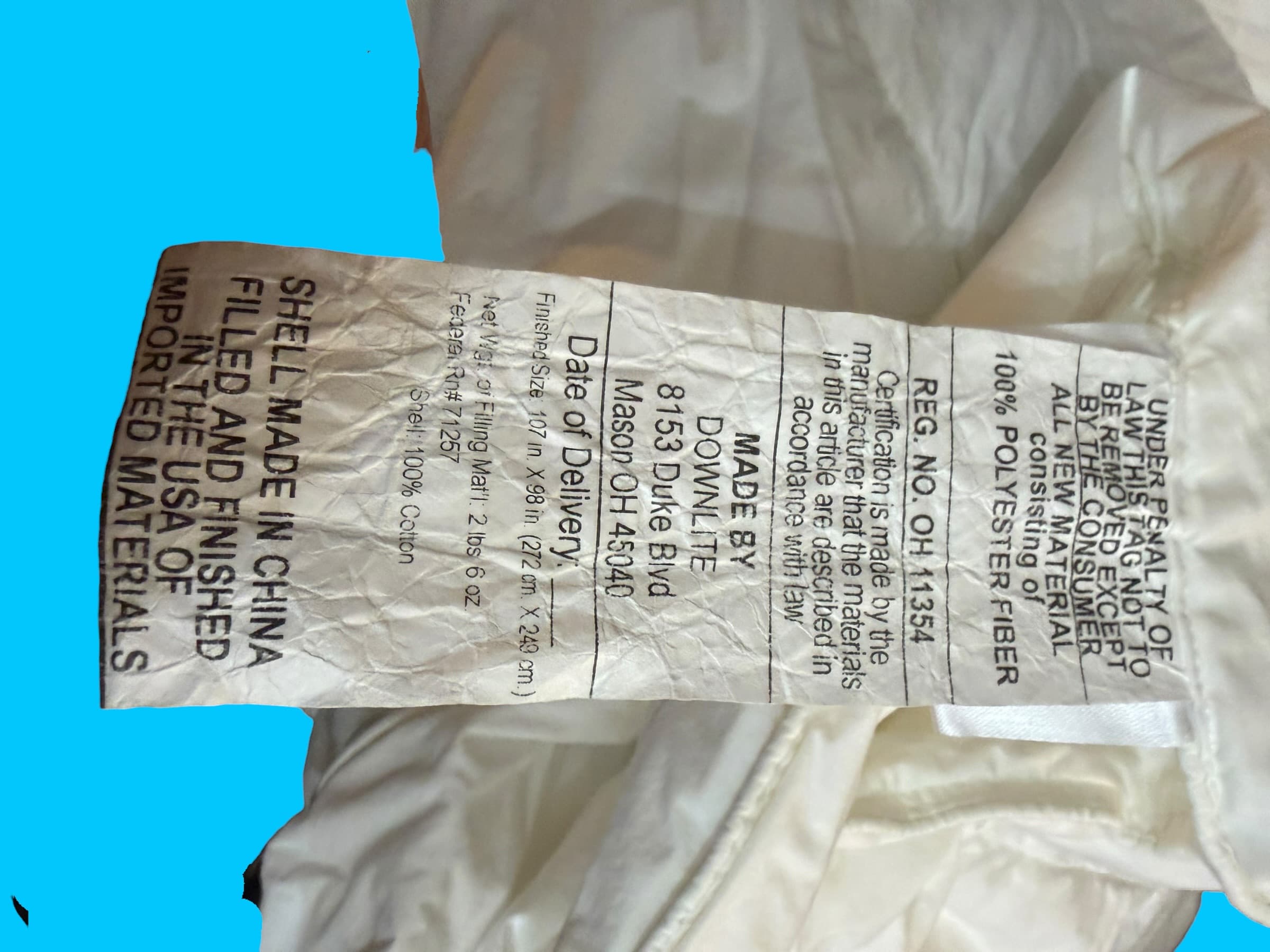 Downlite Hospitality King Bed Set Comforter Flat Sheets Pillow Cases White - Thumbnail 6