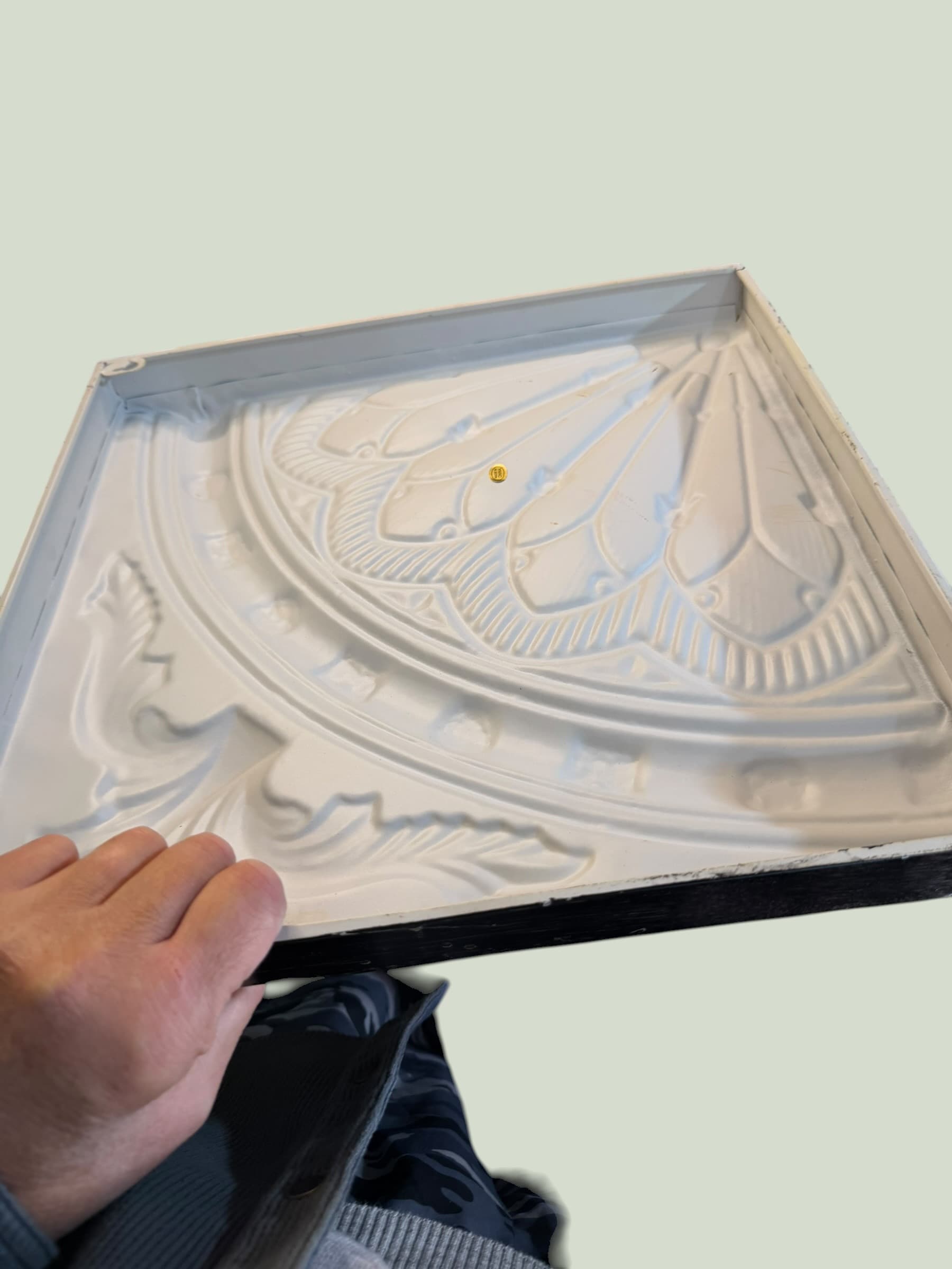 Pressed Tin Ceiling Tile Set 4pc Glazed Rosette Medallion Old World Wall Decor - Thumbnail 6