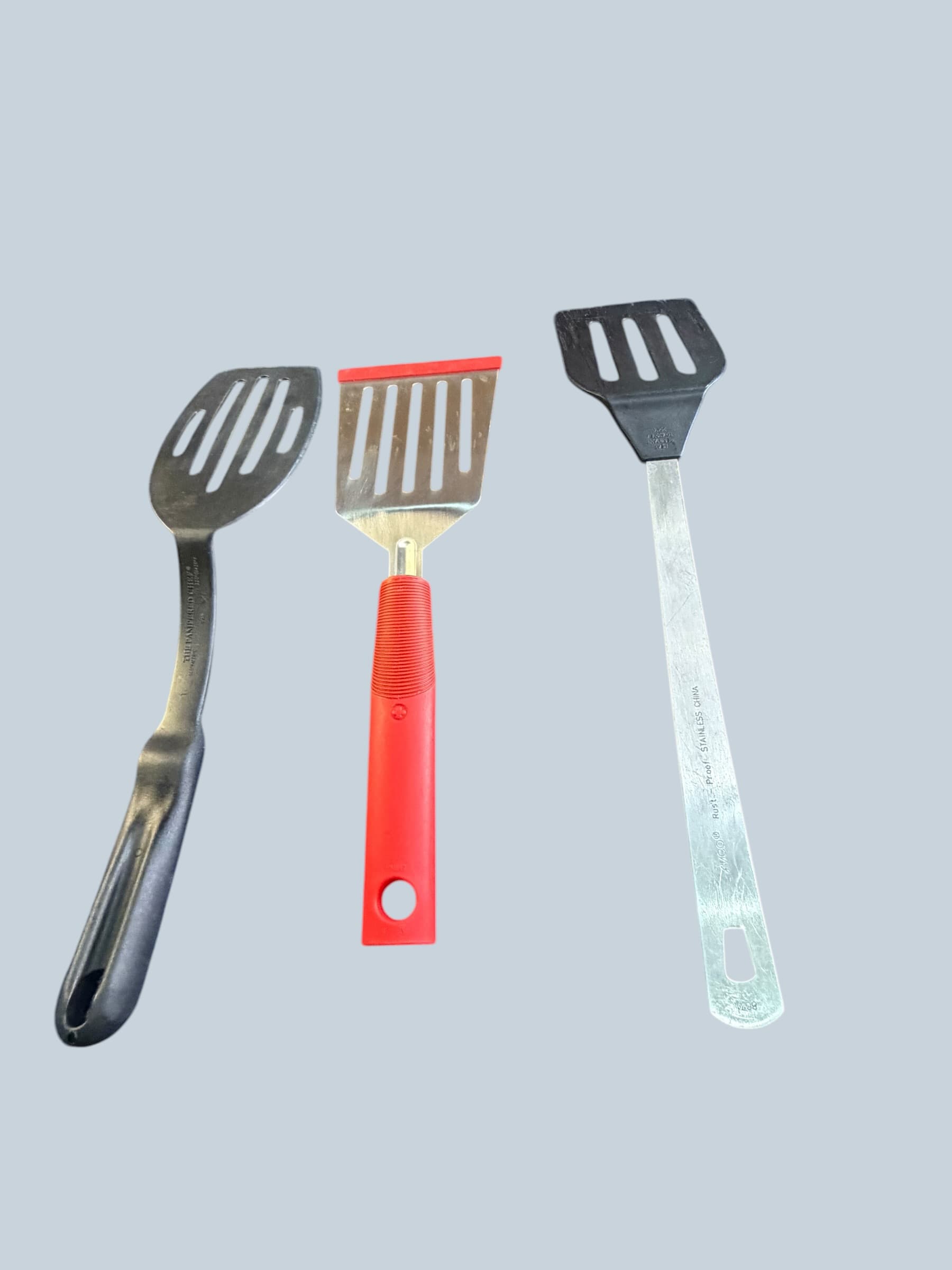 Lot of 3 Slotted Turner Spatulas Pampered Chef Kuhn Rikon AMCO Stainless Steel - Thumbnail 2