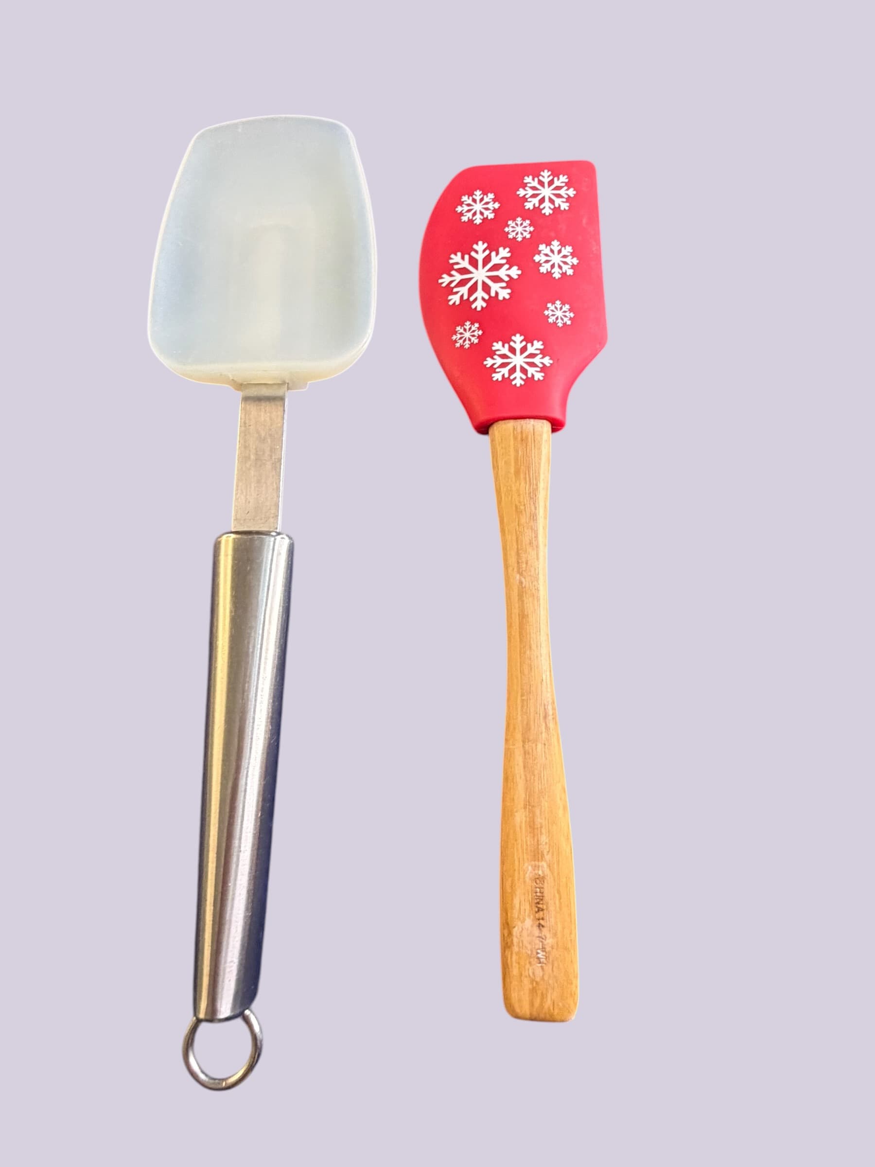 Oneida Stainless Silicone Spoon & Pampered Chef Holiday Spatula Kitchen Set 2pc - Image 1