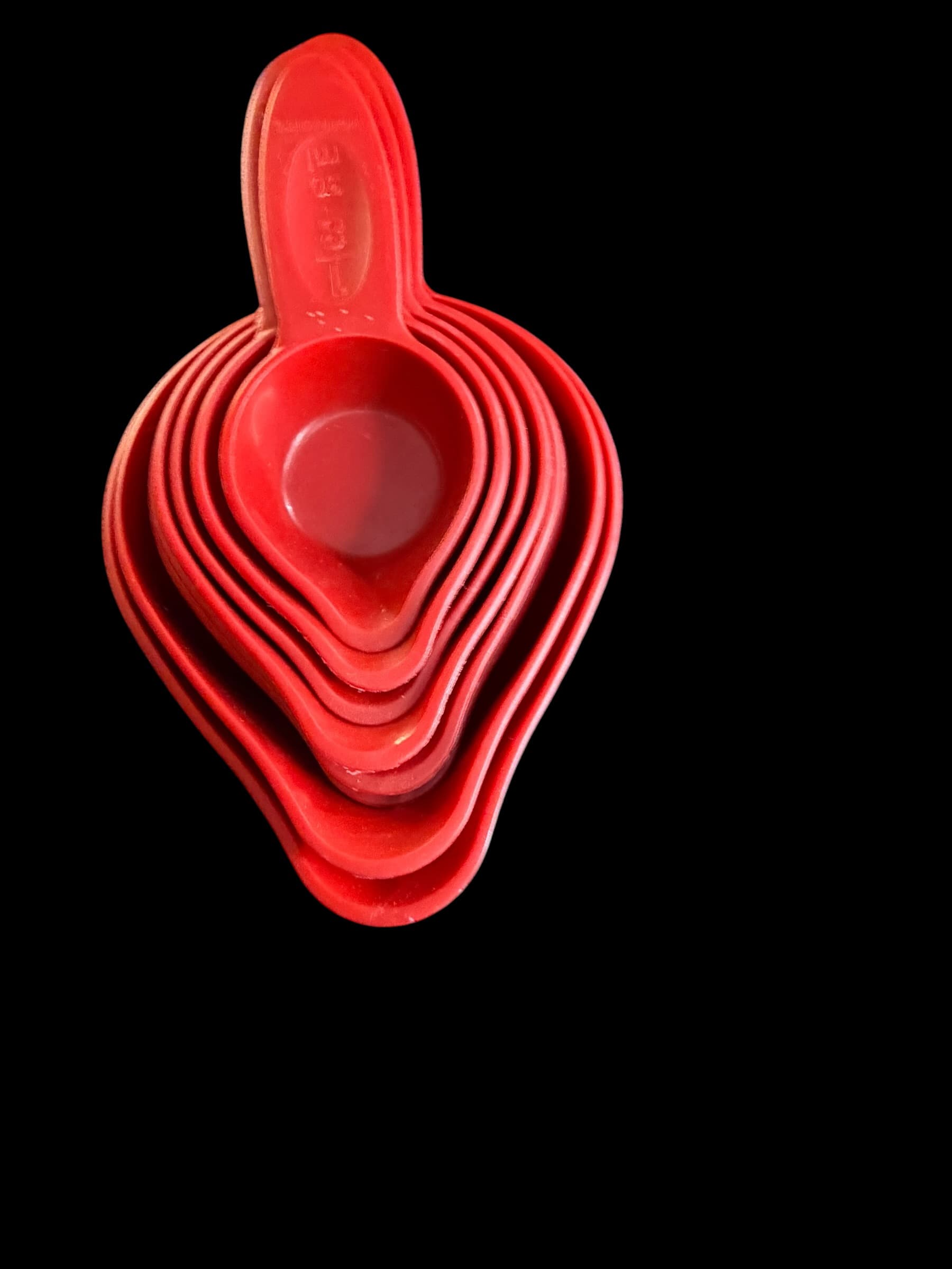 Pourfect Red Measuring Cup Set 7pc Nested 1/8 Cup to 2 Cup 30ml-473ml Baking - Image 1