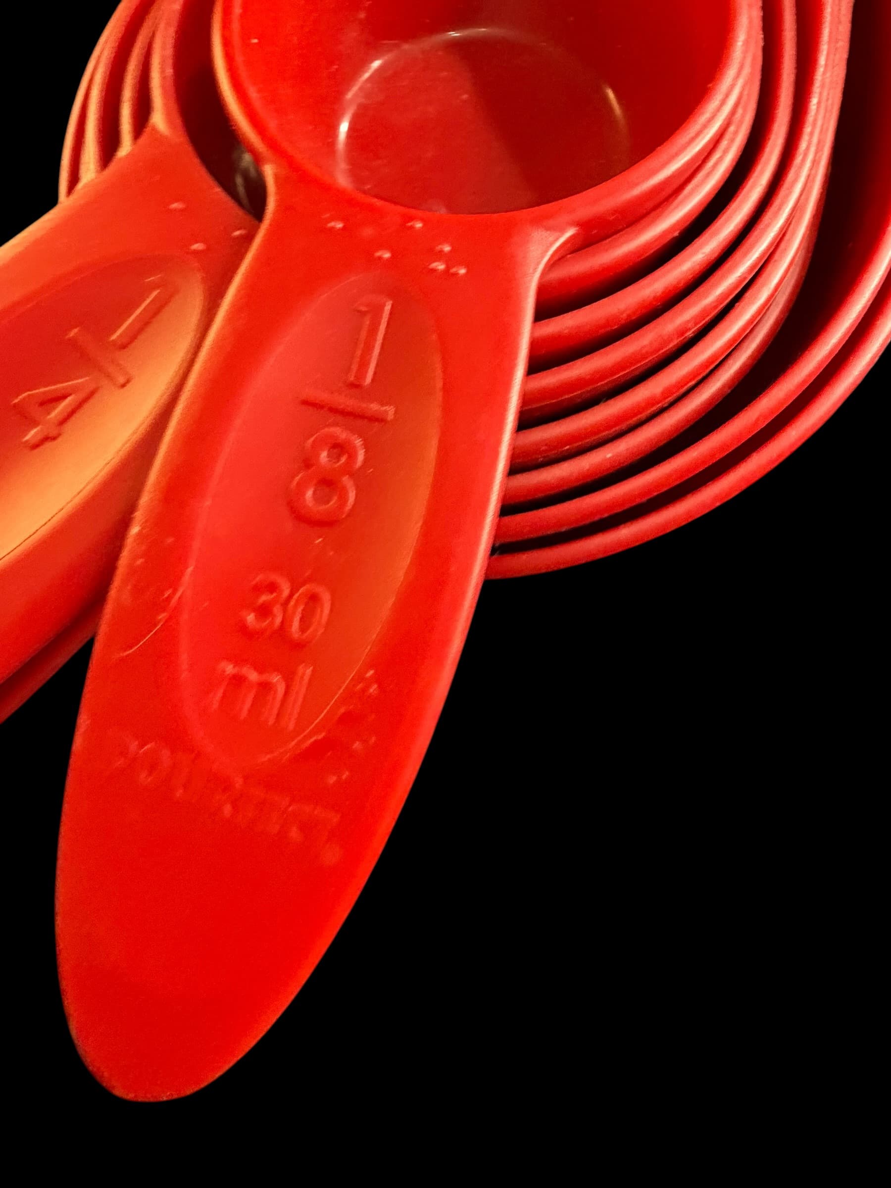 Pourfect Red Measuring Cup Set 7pc Nested 1/8 Cup to 2 Cup 30ml-473ml Baking - Thumbnail 3