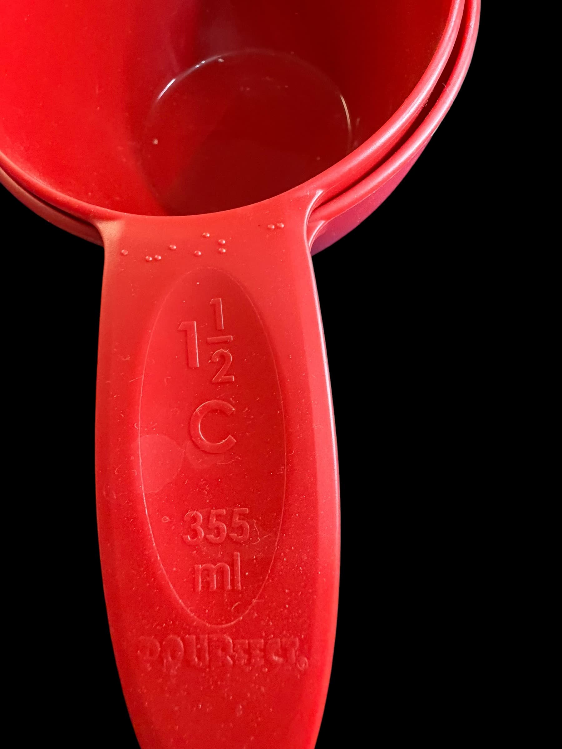 Pourfect Red Measuring Cup Set 7pc Nested 1/8 Cup to 2 Cup 30ml-473ml Baking - Thumbnail 11