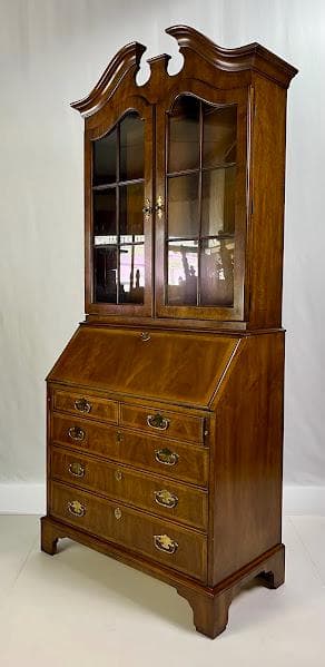 Vintage White Fine Furniture Chippendale Style Secretary Desk - Thumbnail 8