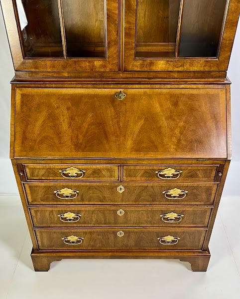 Vintage White Fine Furniture Chippendale Style Secretary Desk - Thumbnail 6