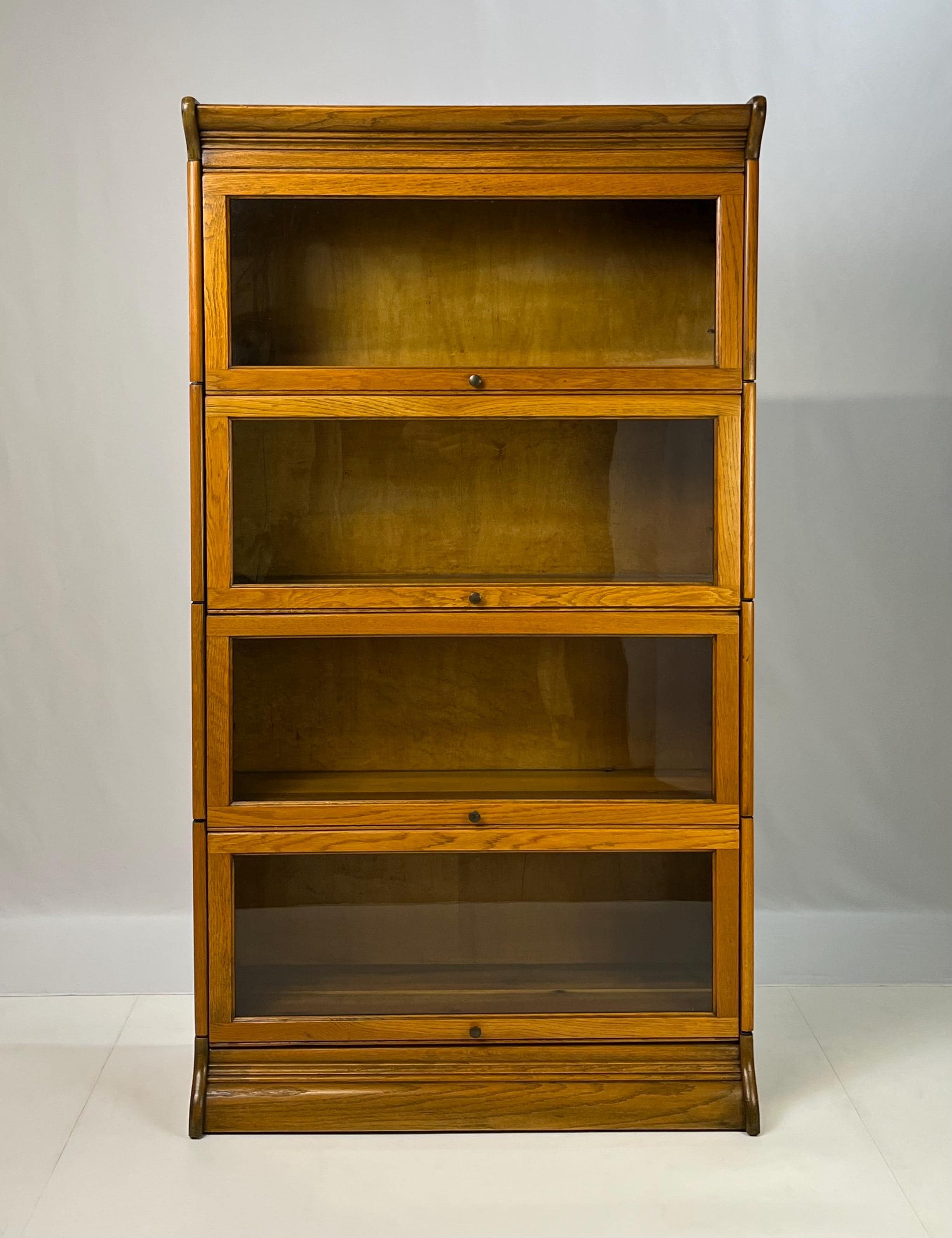 Antique Gunn Furniture Co. Attributed 4-Stack Oak Barrister Bookcase