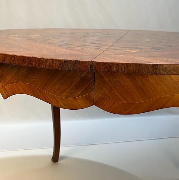 French Louis XV Style Marquetry & Gilt Bronze Table - Thumbnail 11