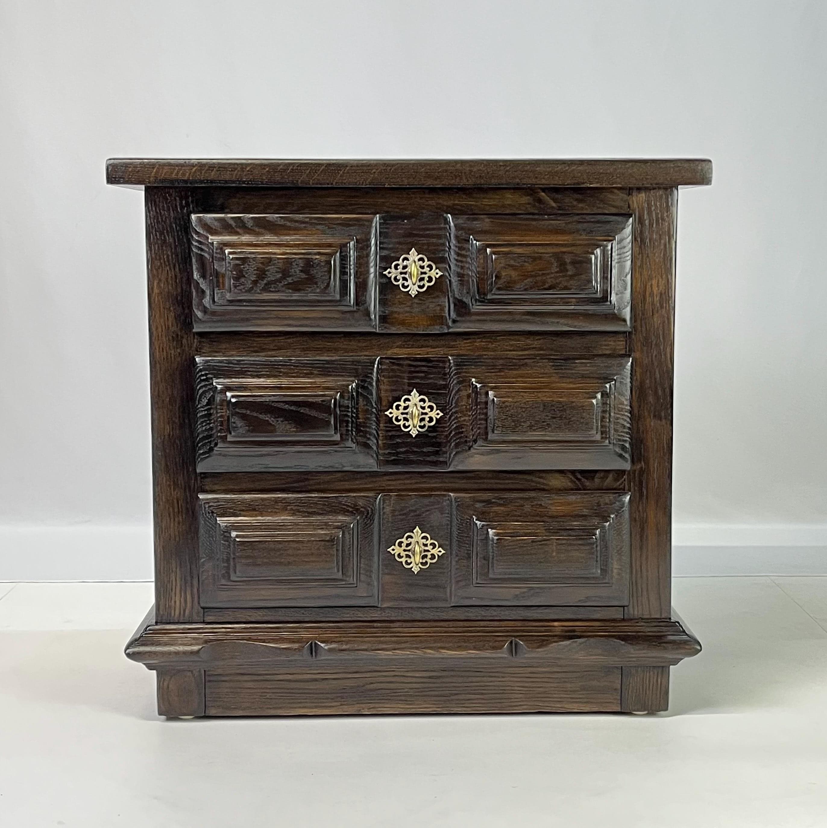 Vintage Link-Taylor Espanol Slate-Top Oak Nightstand - Image 1