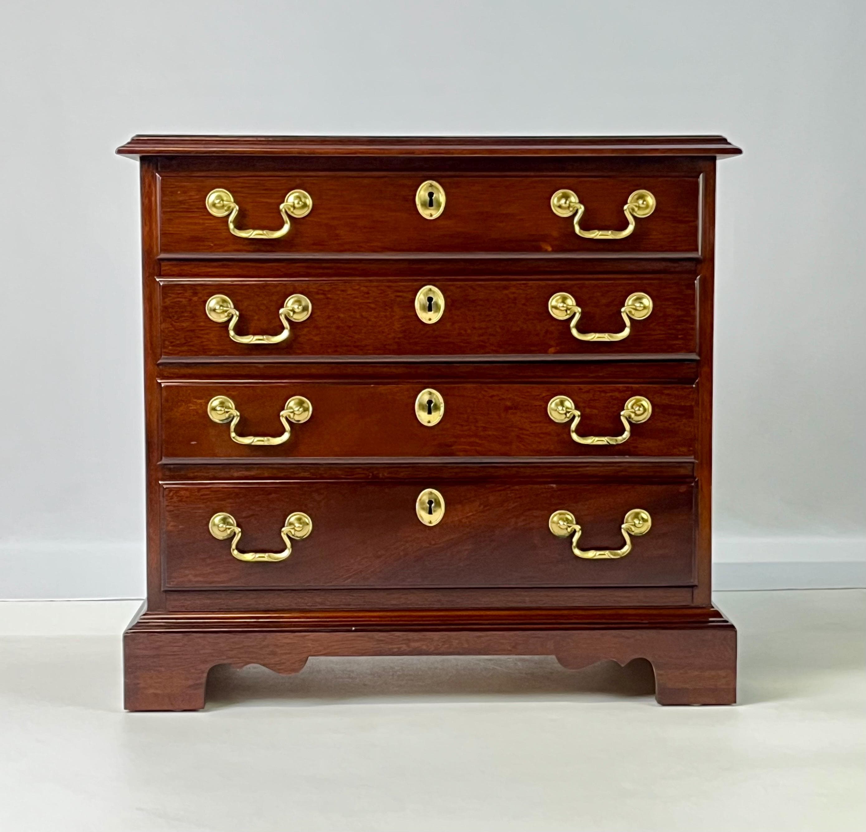 Councill Craftsmen Mahogany 4-Drawer Bedside Chest - Image 1