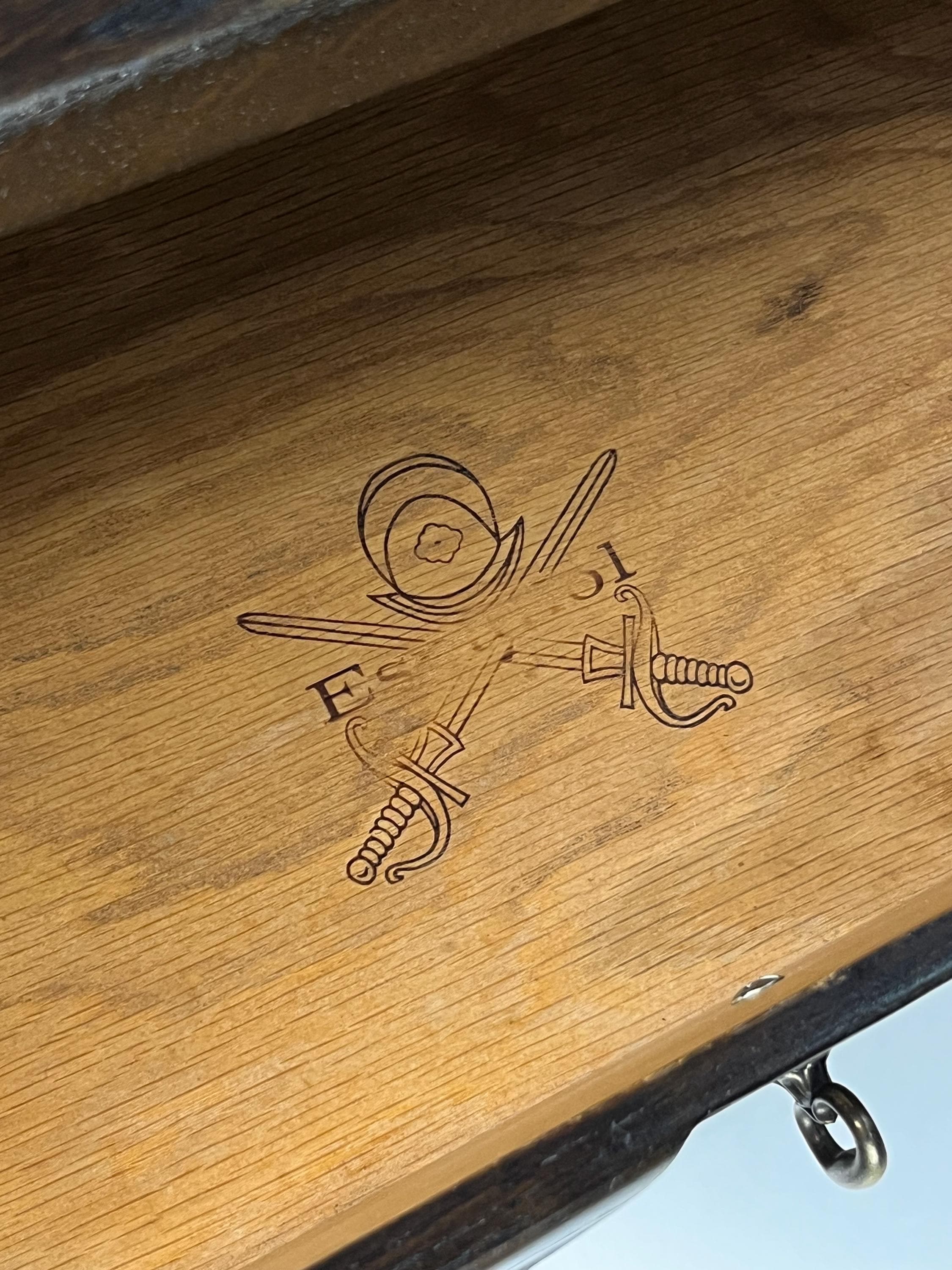 Vintage Link-Taylor Espanol Slate-Top Oak Nightstand - Thumbnail 10