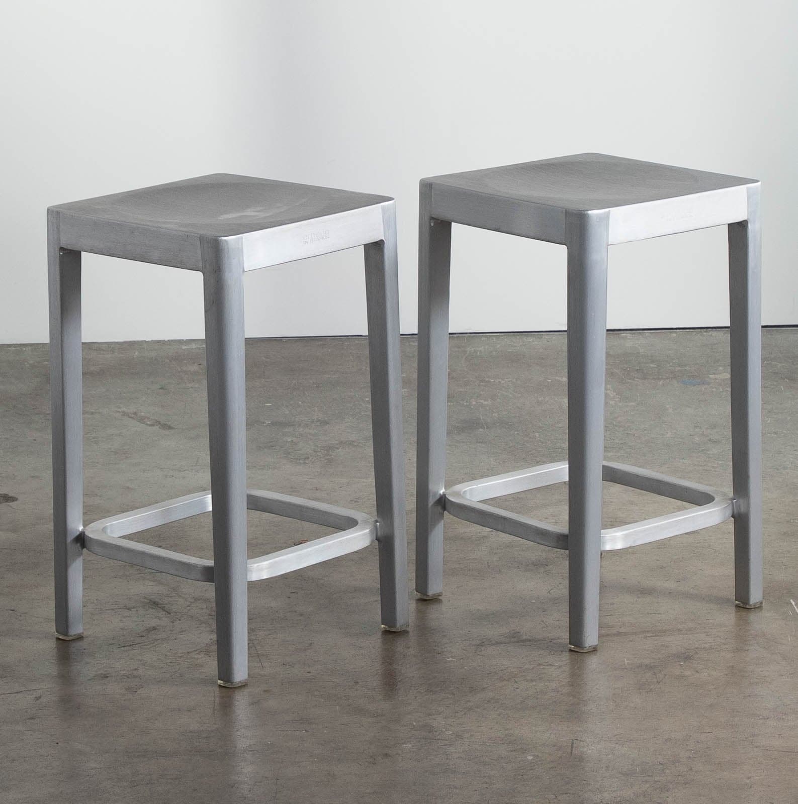 Design Within Reach Emeco by Starck Stools in Brushed Aluminum (Set of 2) - Thumbnail 2