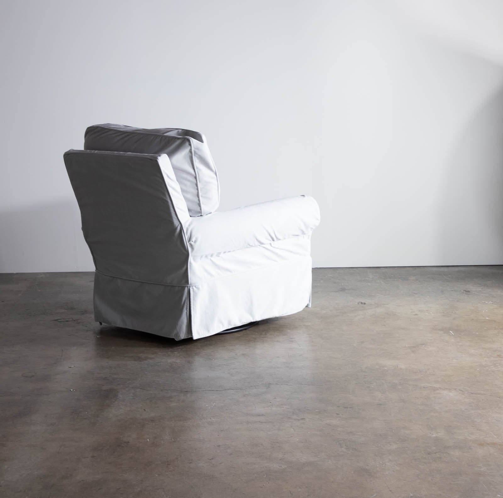 Pottery Barn Kids Grand Slipcovered Comfort Swivel Glider & Ottoman - Silver Gray Performance Everyday Velvet - Thumbnail 5