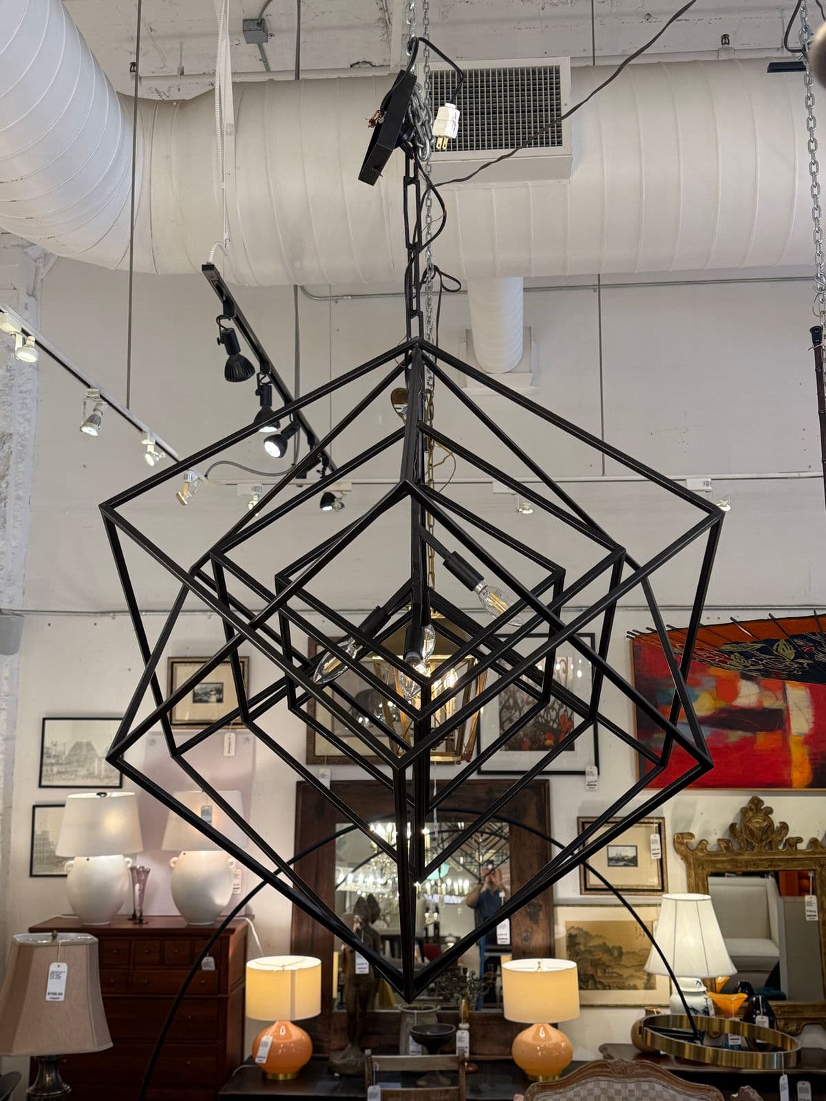 Kelly Wearstler for Visual Comfort Large Cubist Chandelier - Thumbnail 4