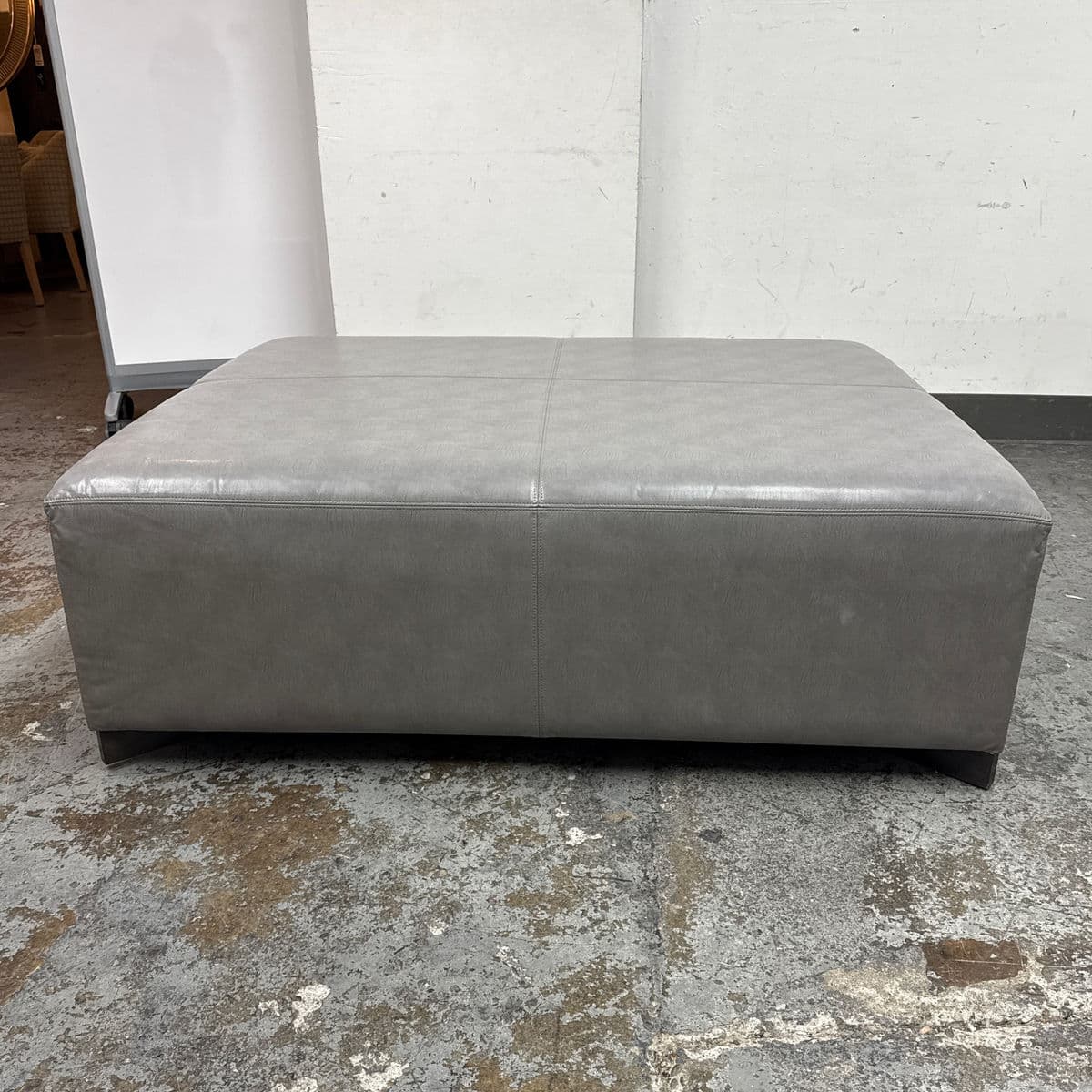 Custom Design Embossed Faux Leather Pattern Ottoman - Thumbnail 3