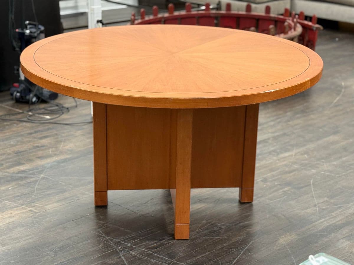 Natural Cherry Wood Finish With Marquetry Conference Table - Thumbnail 5